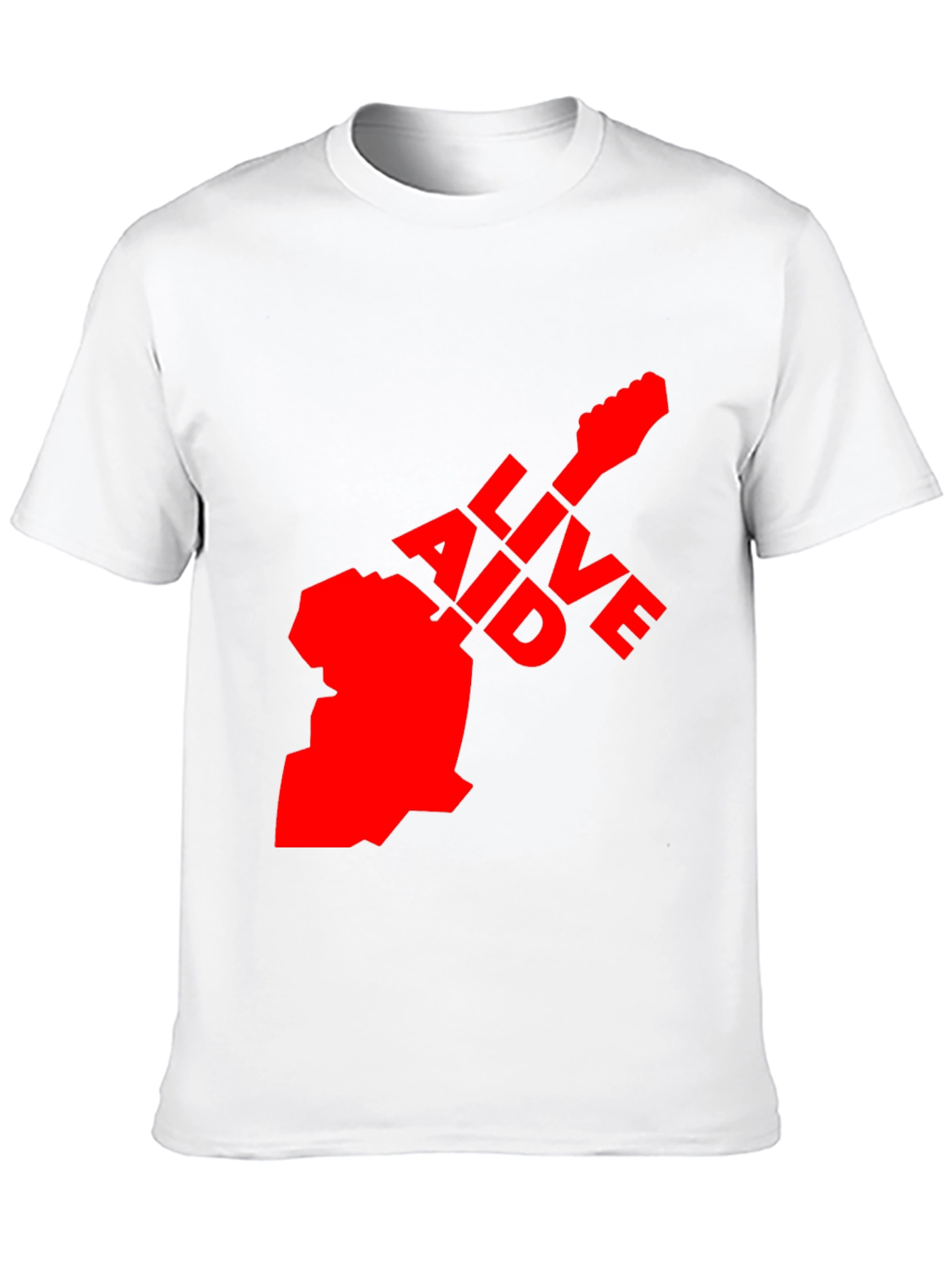 Live Aid Guitar Graphic Tee - Black Cotton