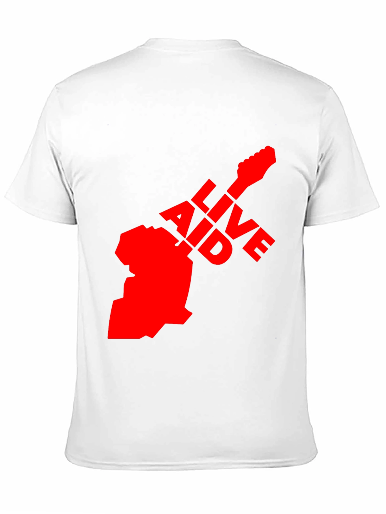 Live Aid Guitar Graphic Tee - Black Cotton