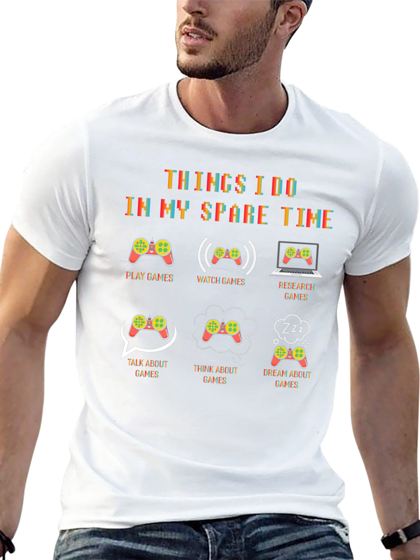Gamers Spare Time Black T-Shirt
