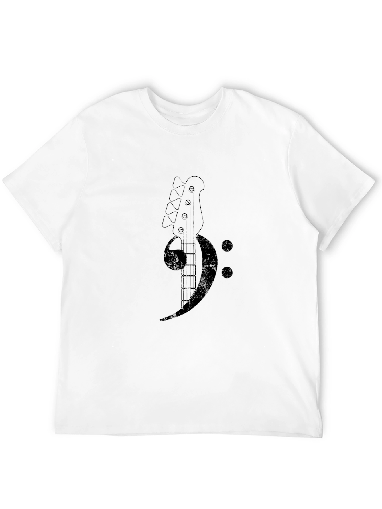 Bass Clef Guitar Graphic Tee - Musician Style