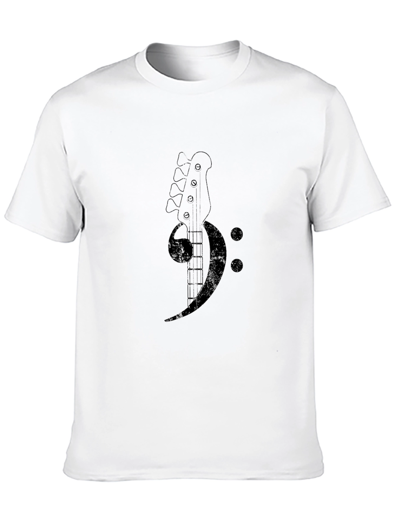 Bass Clef Guitar Graphic Tee - Musician Style