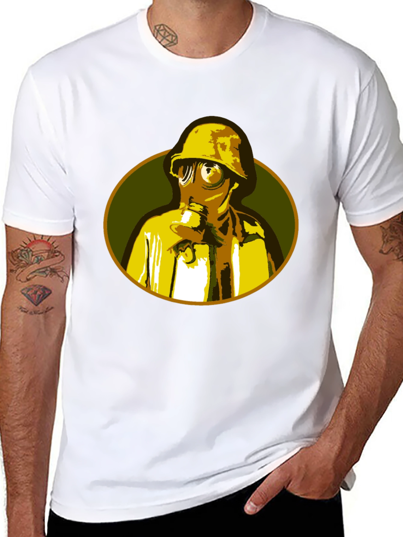 Gas Mask Graphic T-Shirt - Unique Retro Design
