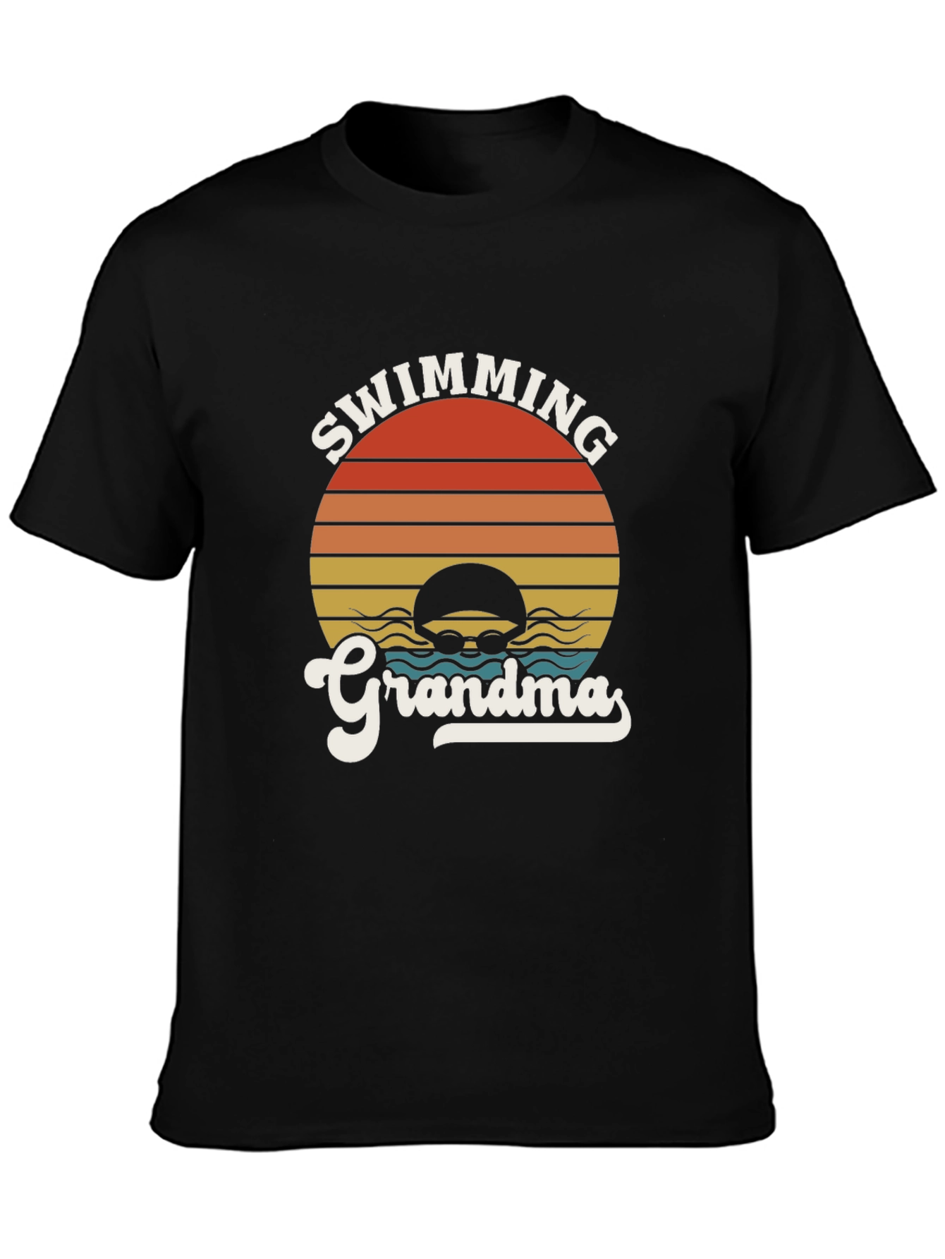 Swimming Grandma Retro Style T-Shirt