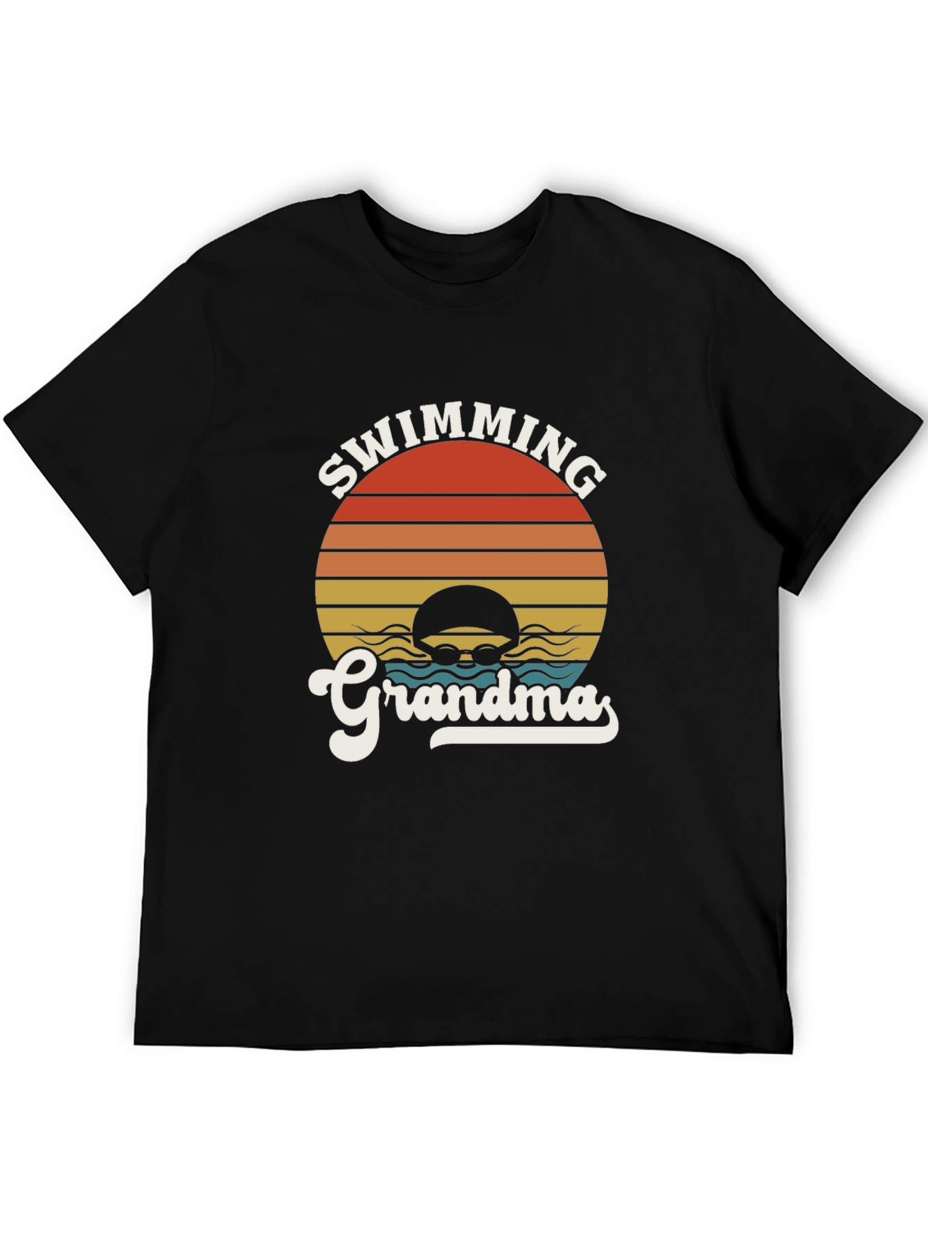 Swimming Grandma Retro Style T-Shirt