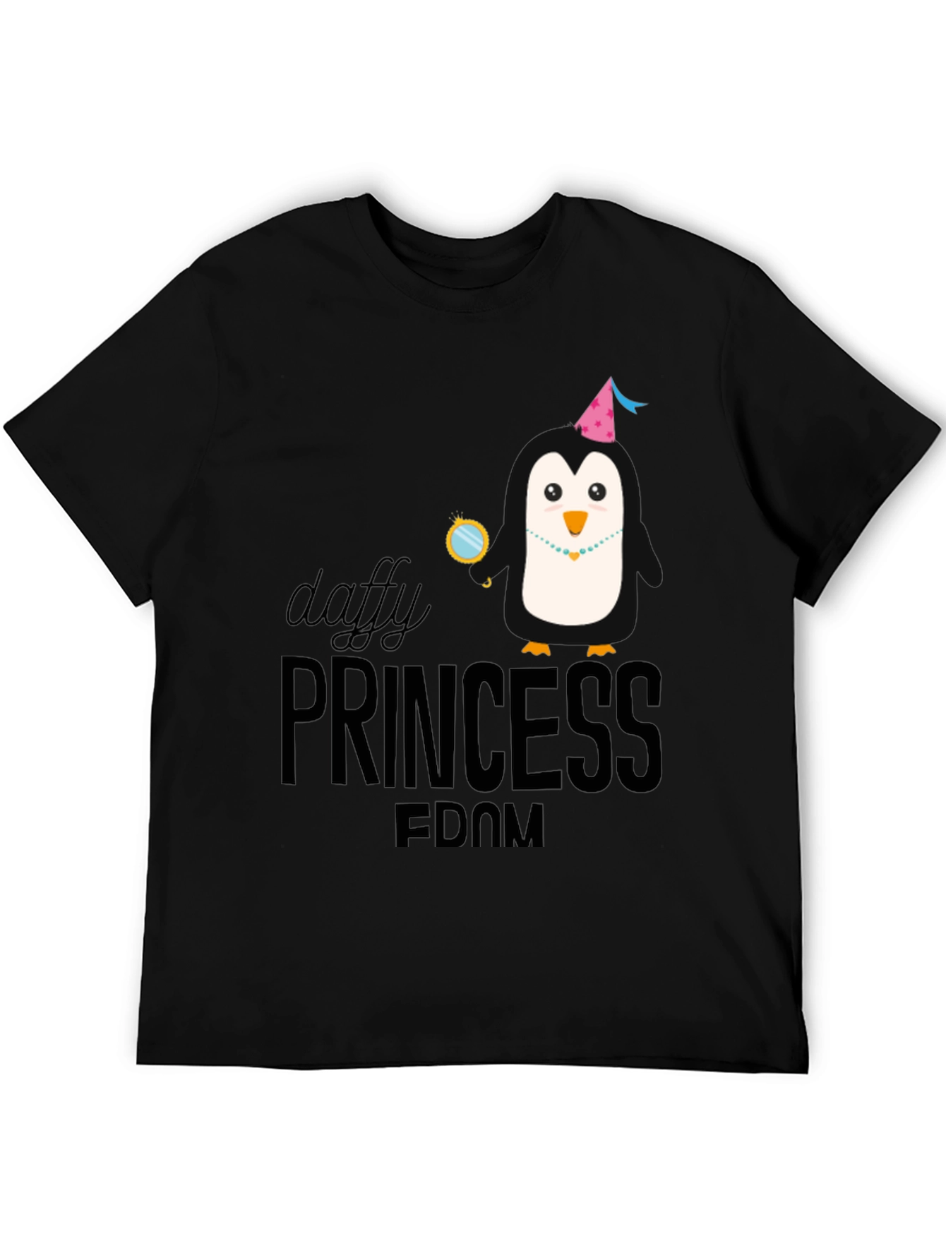Daffy Princess-Dom T-Shirt - Black Penguin Design