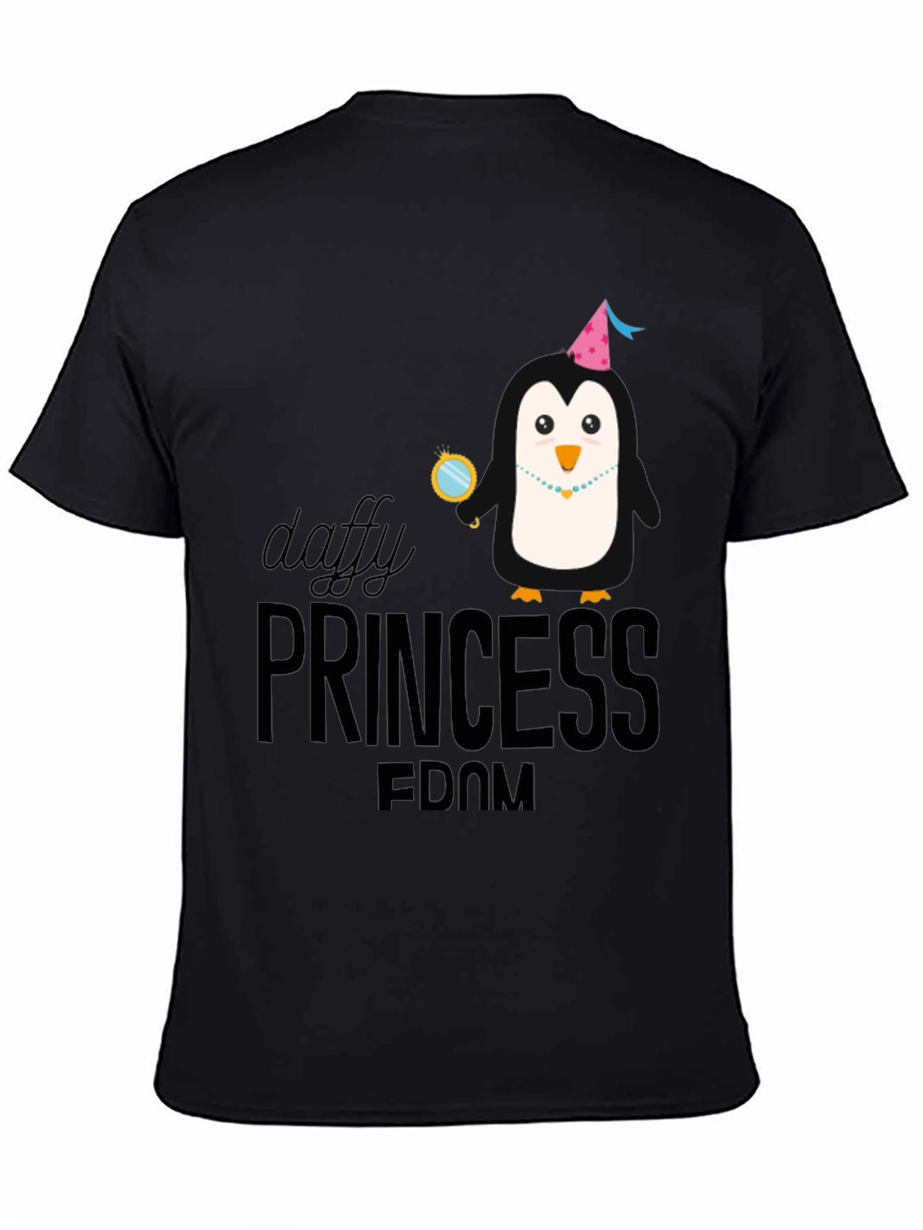 Daffy Princess-Dom T-Shirt - Black Penguin Design