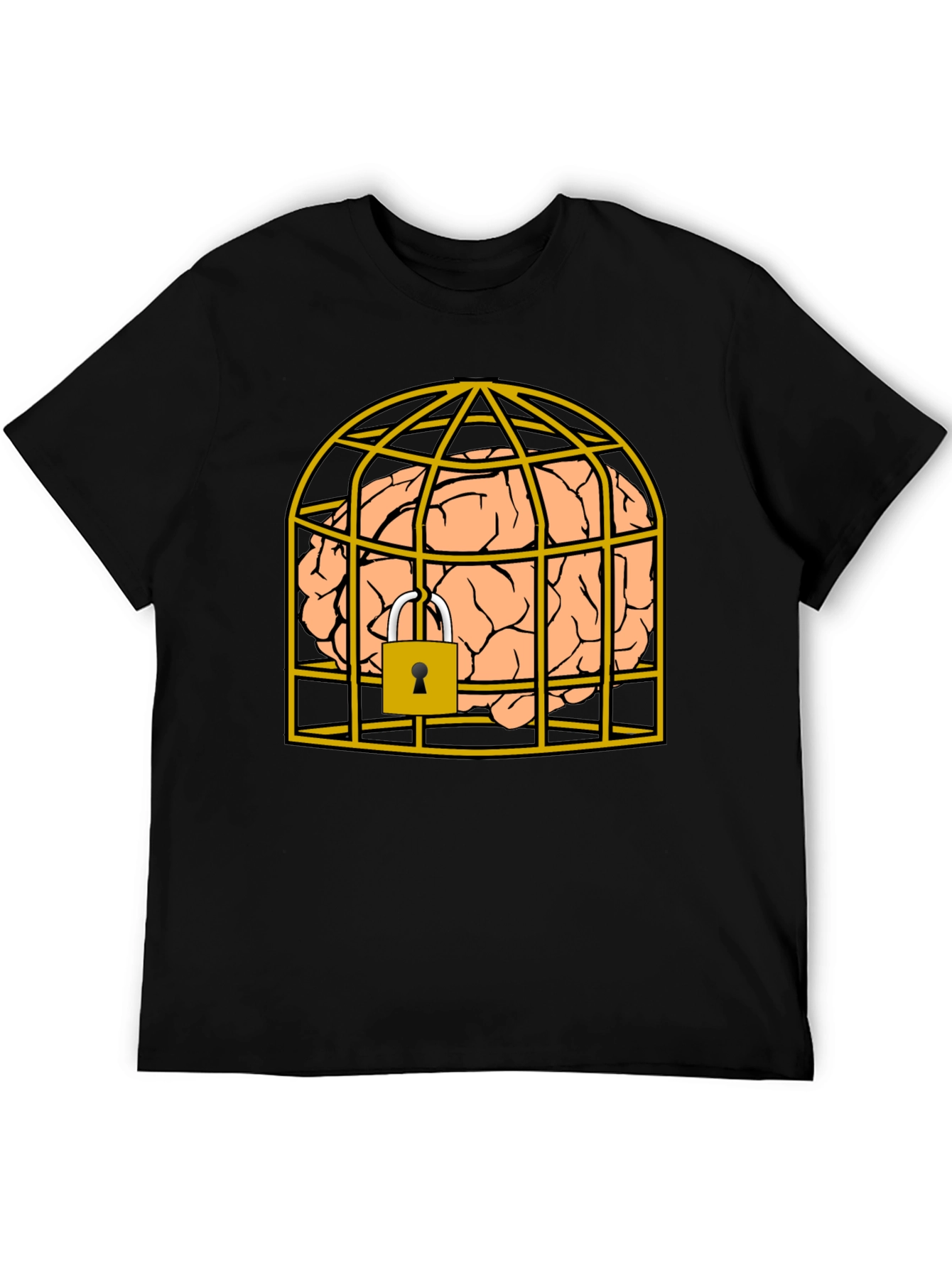 Caged Brain T-Shirt - Unlock Your Style