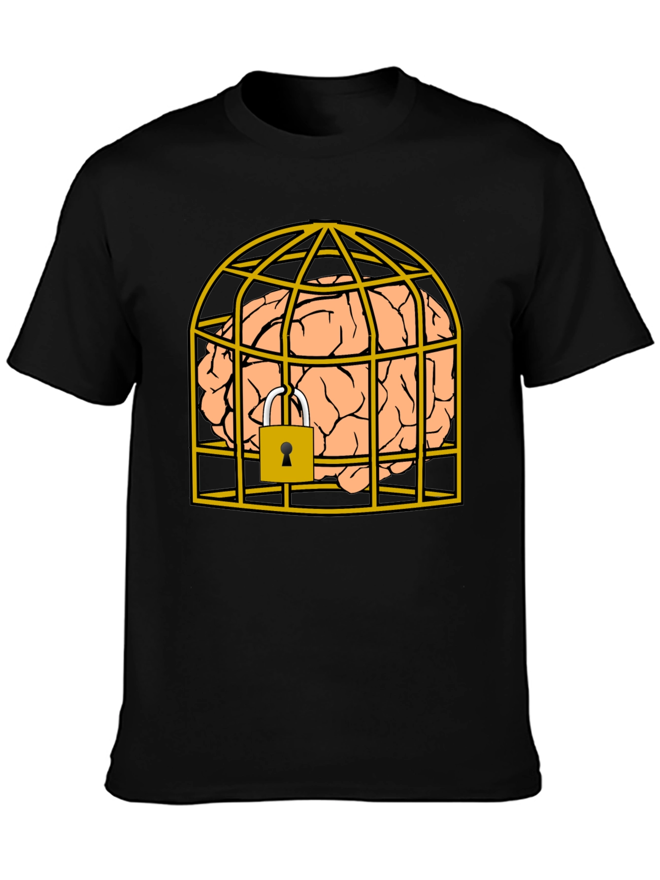 Caged Brain T-Shirt - Unlock Your Style