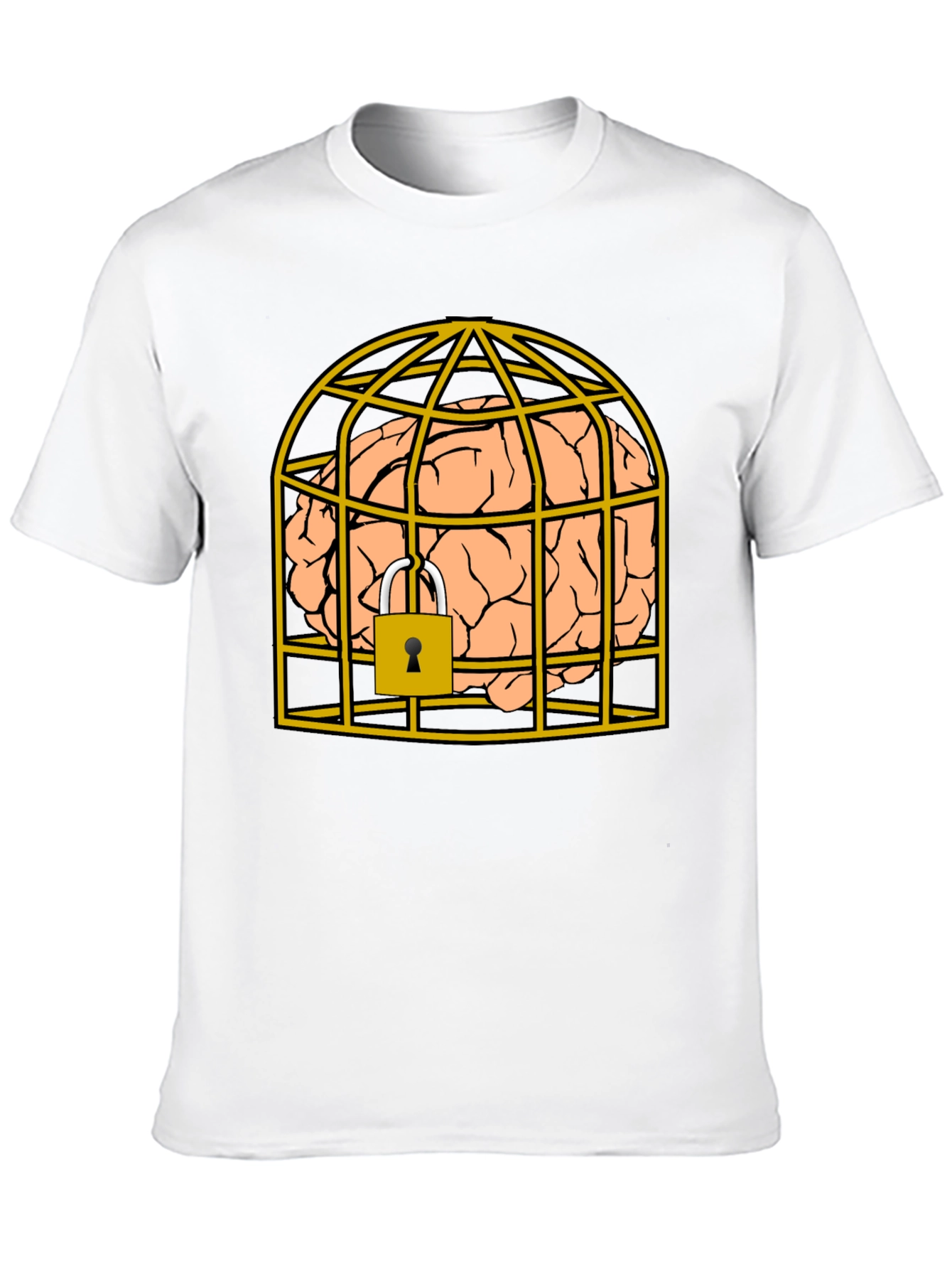 Caged Brain T-Shirt - Unlock Your Style