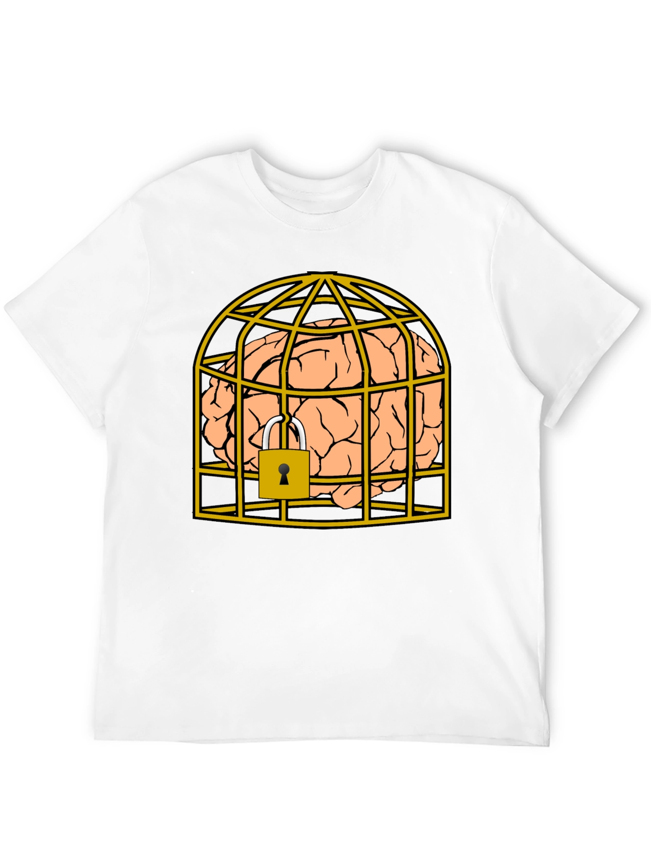 Caged Brain T-Shirt - Unlock Your Style