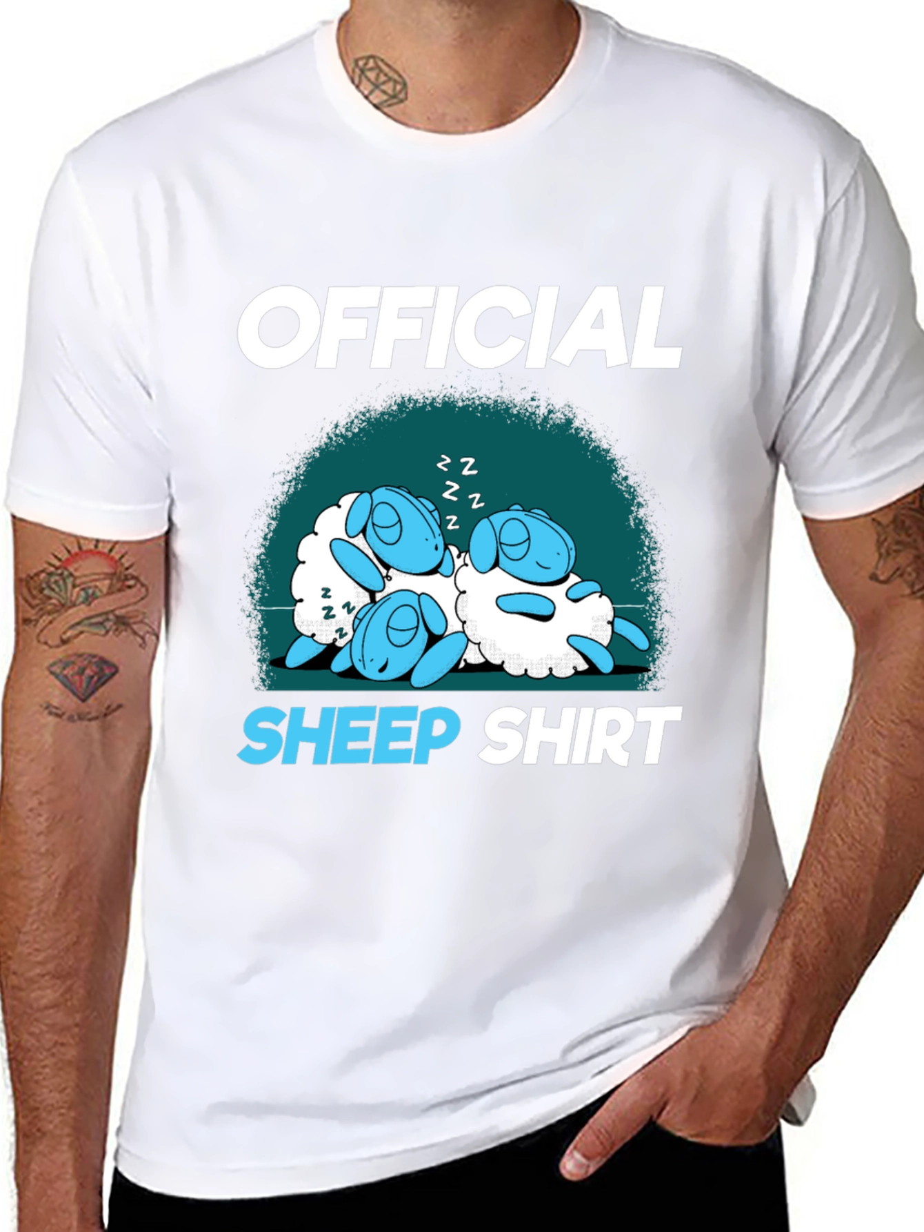 Official Sheep Shirt - Sleeping Cartoon Lambs