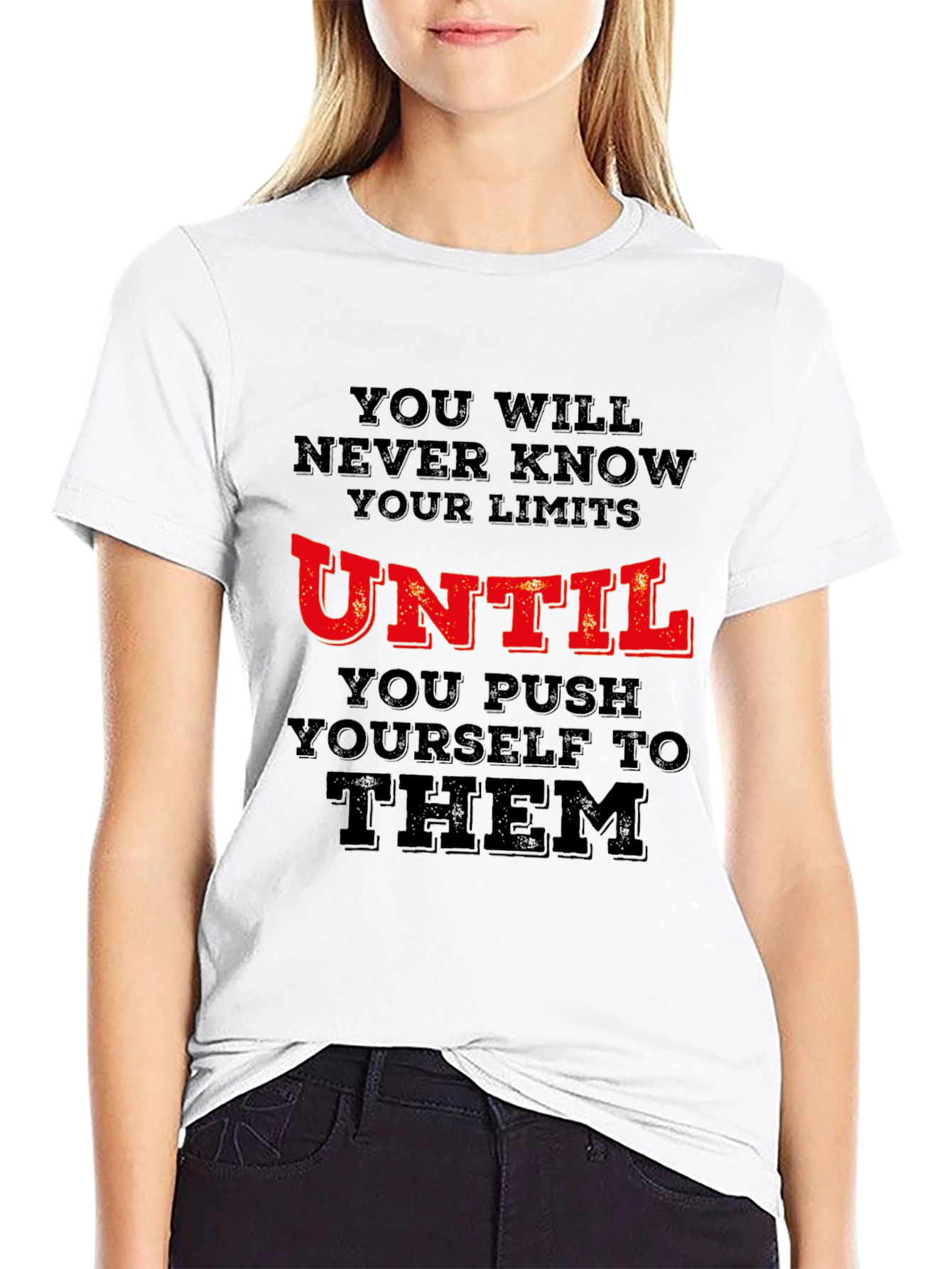 Motivational T-Shirt: Push Your Limits Black Tee