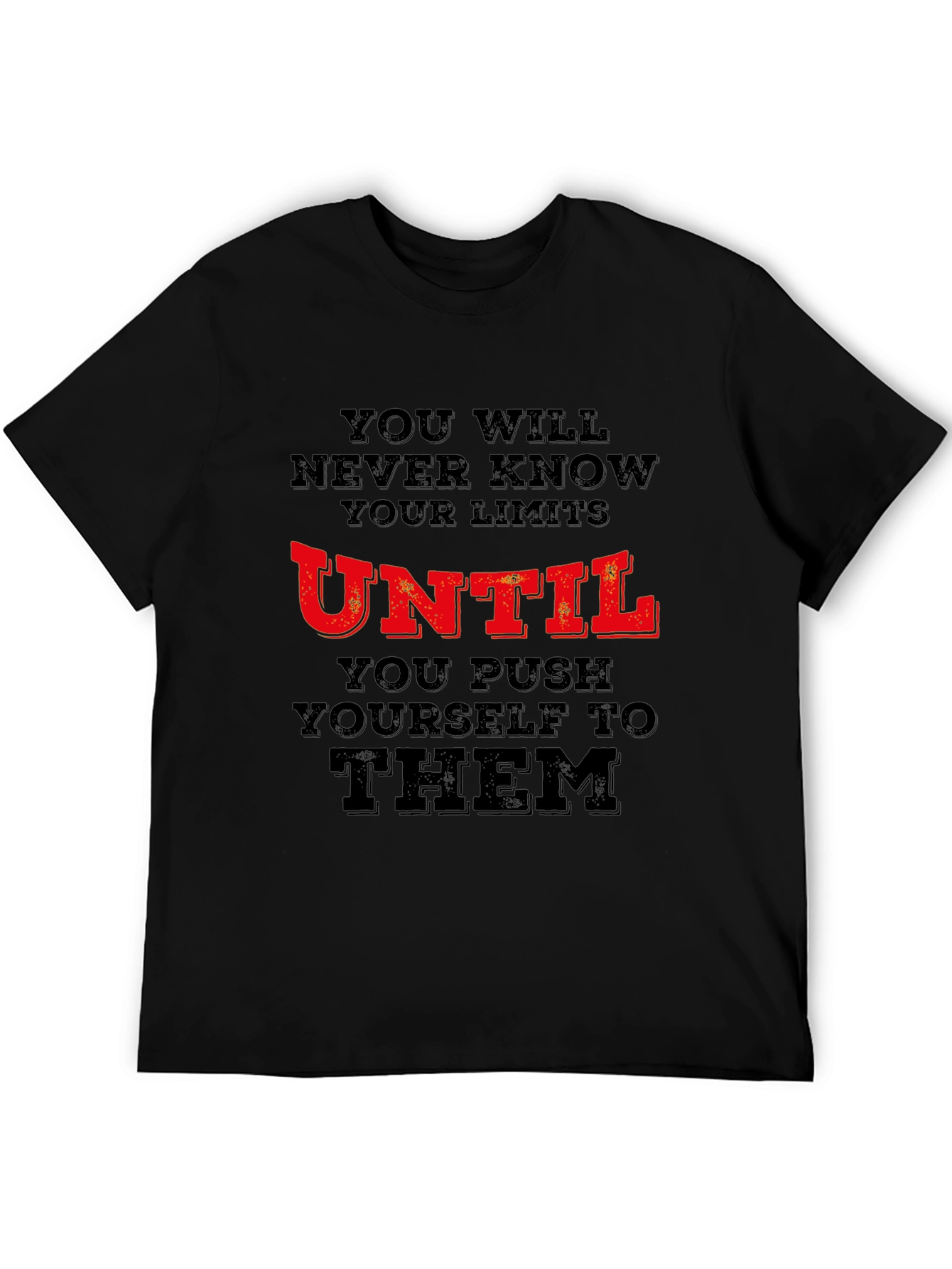 Motivational T-Shirt: Push Your Limits Black Tee