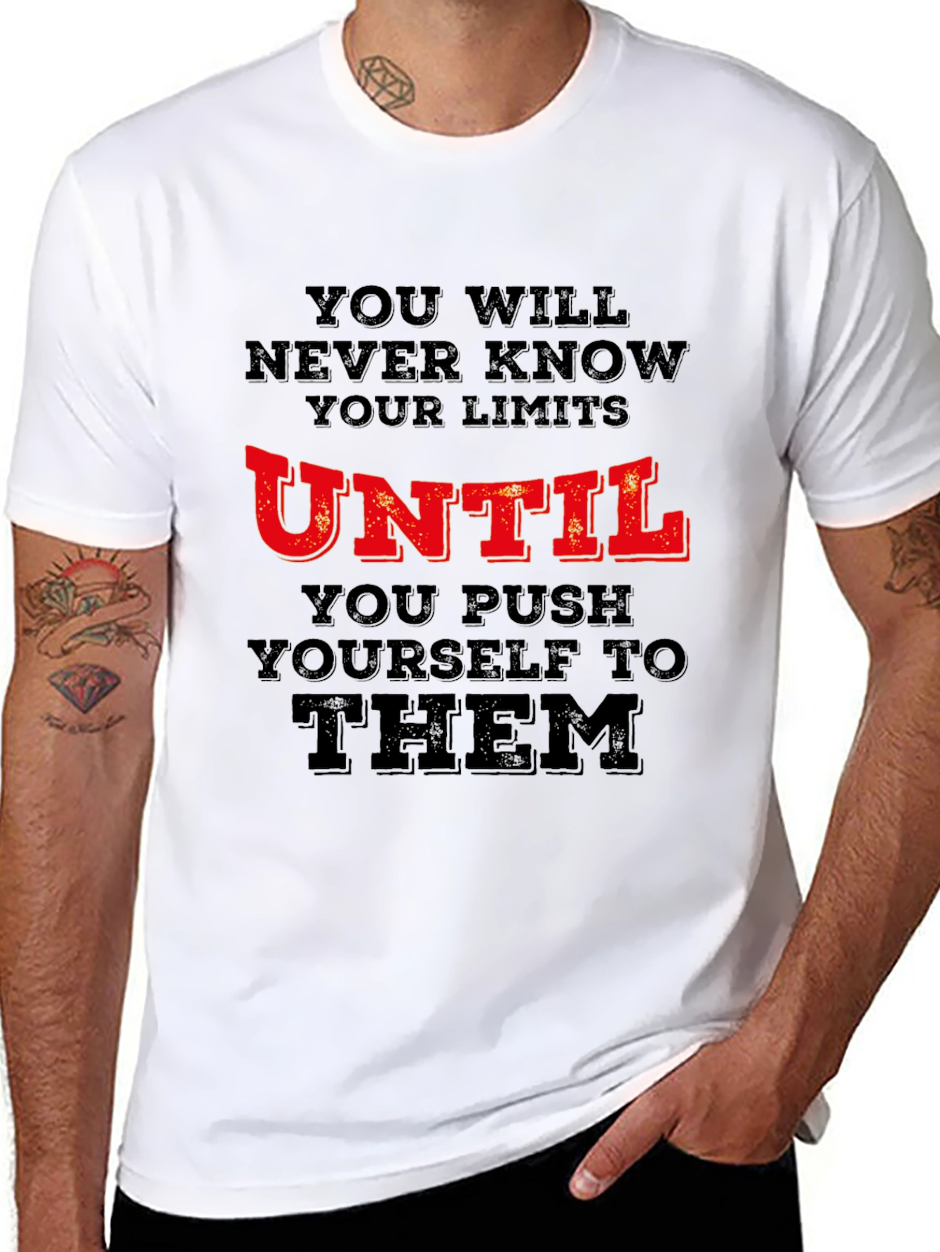 Motivational T-Shirt: Push Your Limits Black Tee