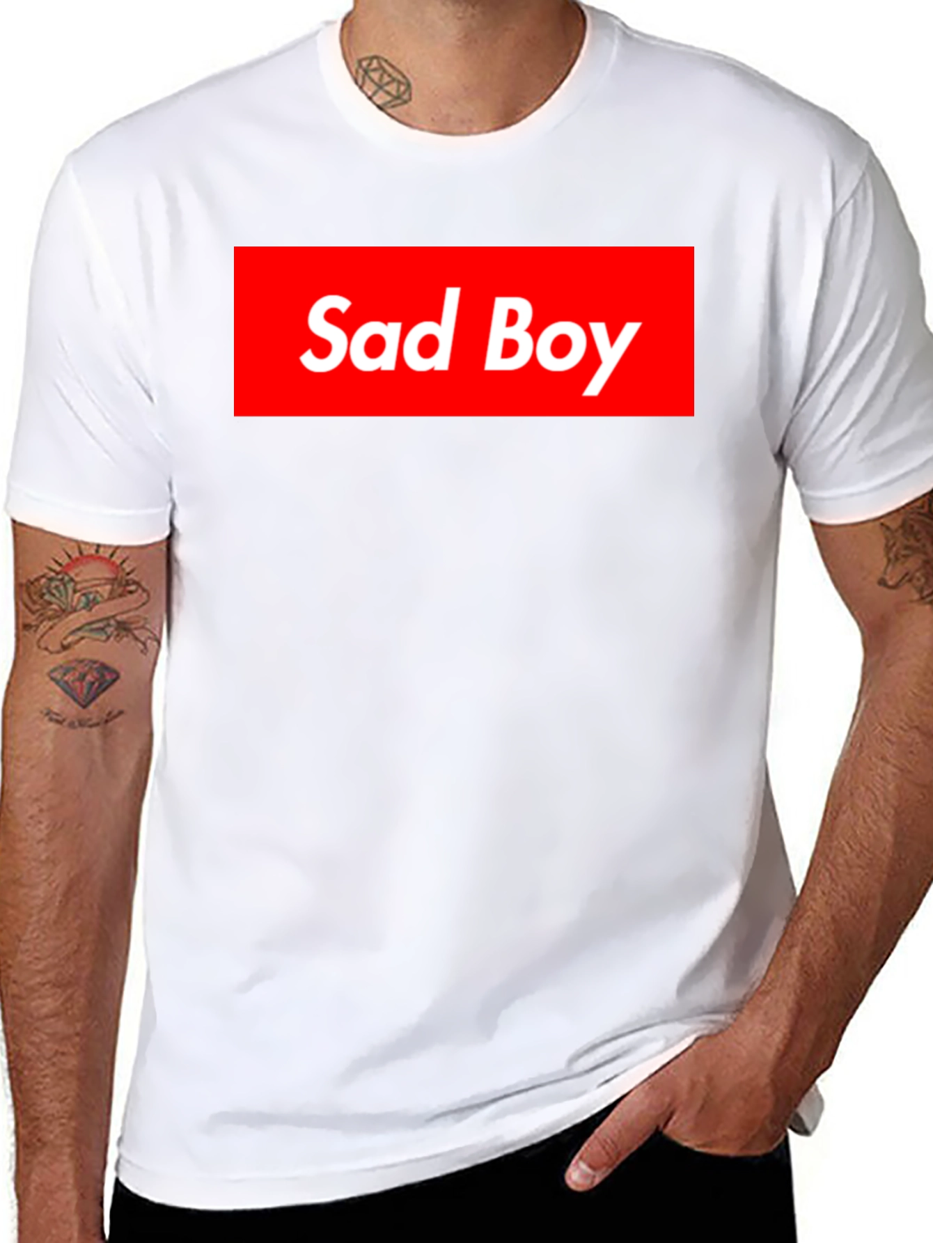 Sad Boy Graphic Tee - Red Box Logo