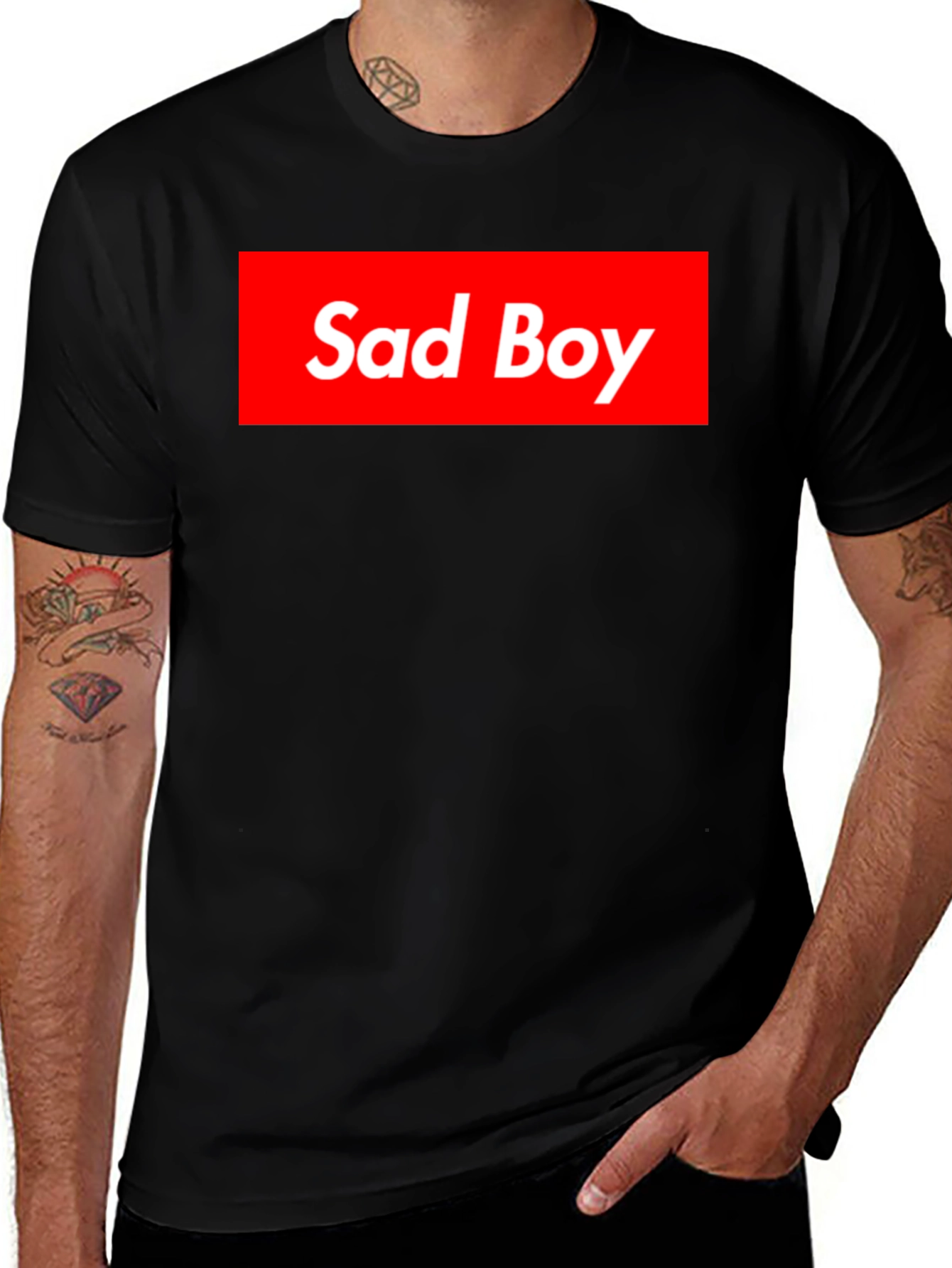 Sad Boy Graphic Tee - Red Box Logo
