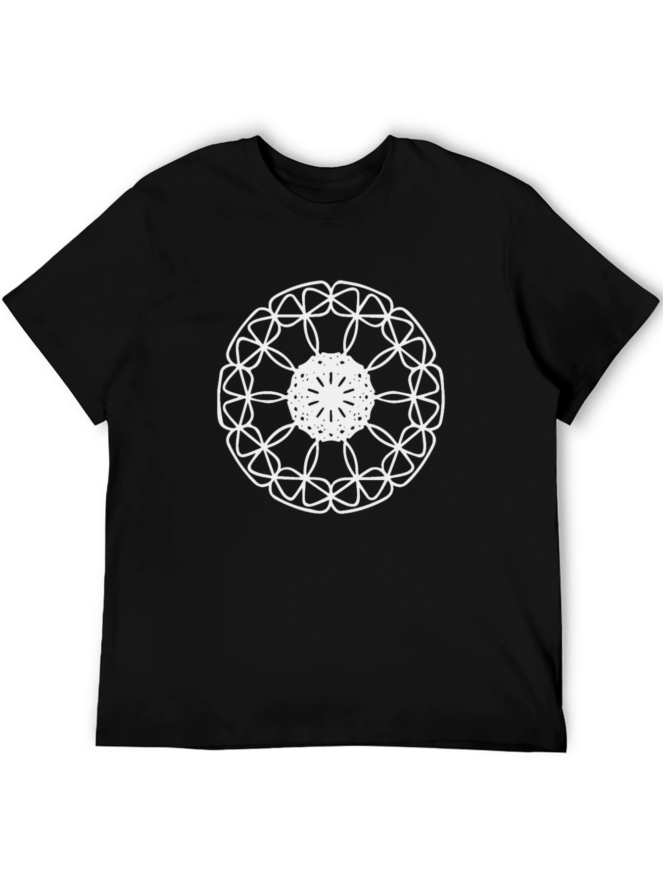 Abstract Mandala Design Black T-Shirt