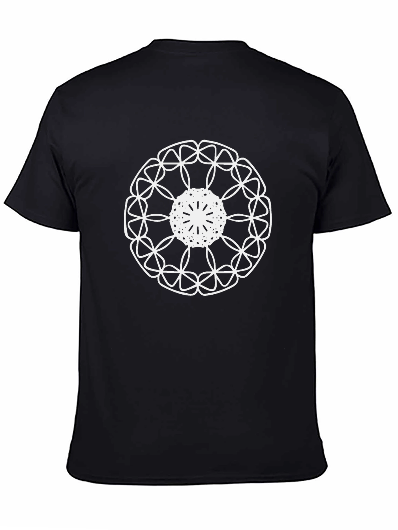 Abstract Mandala Design Black T-Shirt