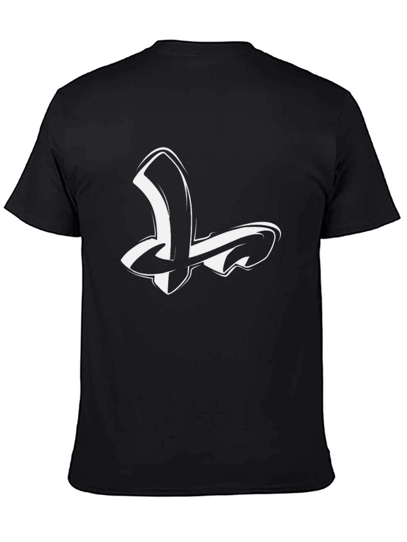 Stylish Black Tee with Abstract White Graphic