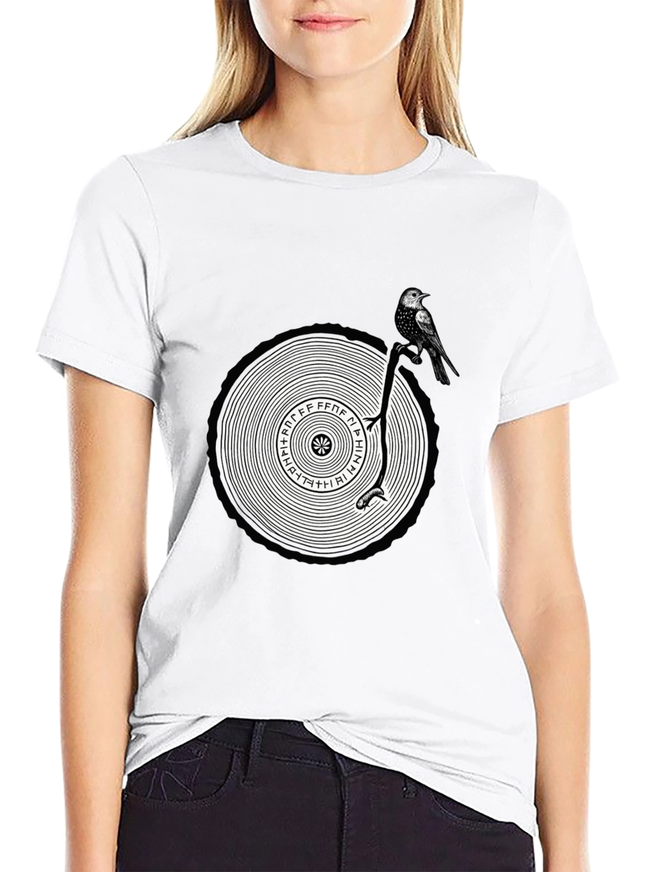 Mystic Bird Tree Ring Graphic Tee