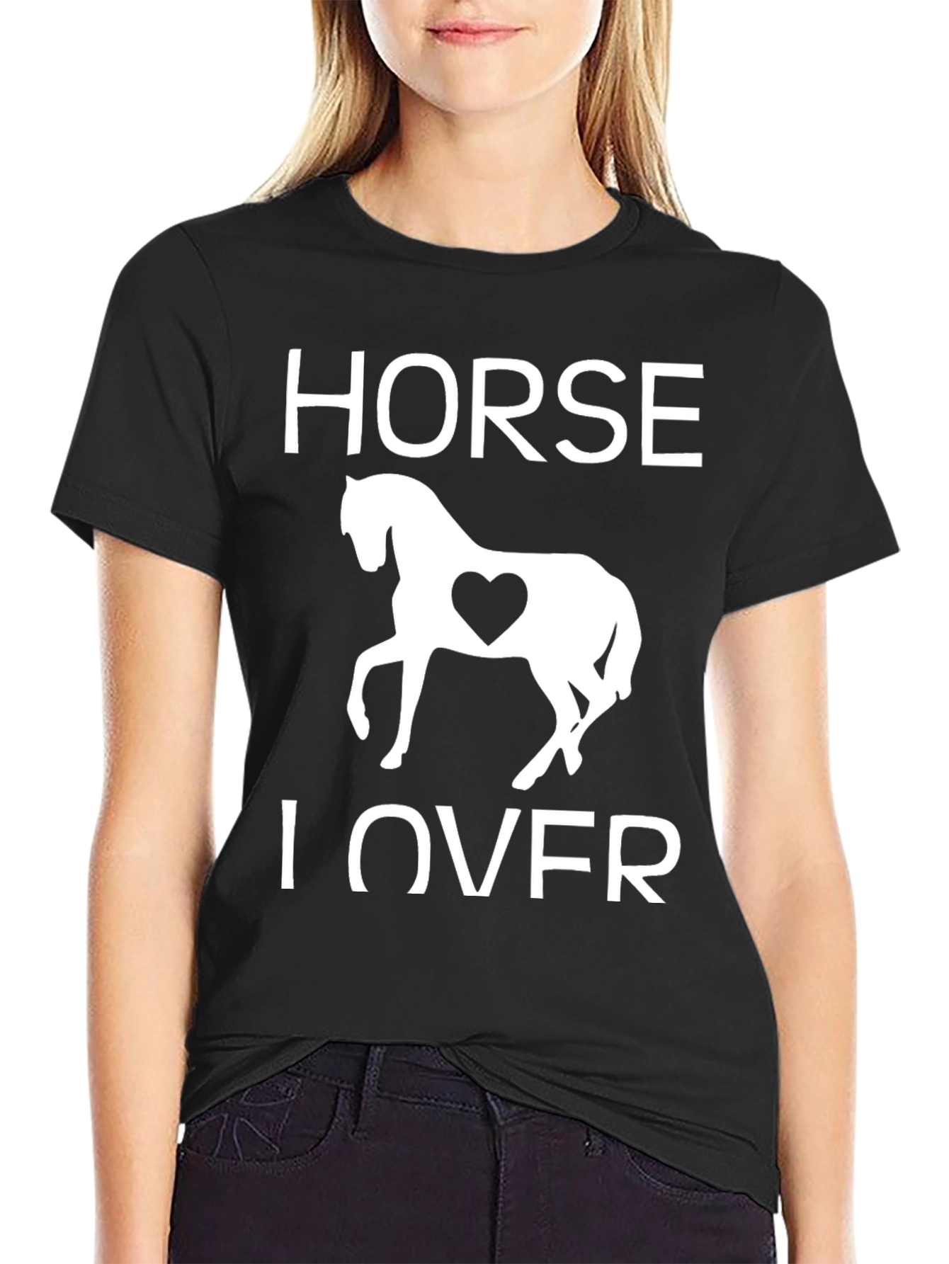 Horse Lover Graphic Tee - Black Cotton T-Shirt