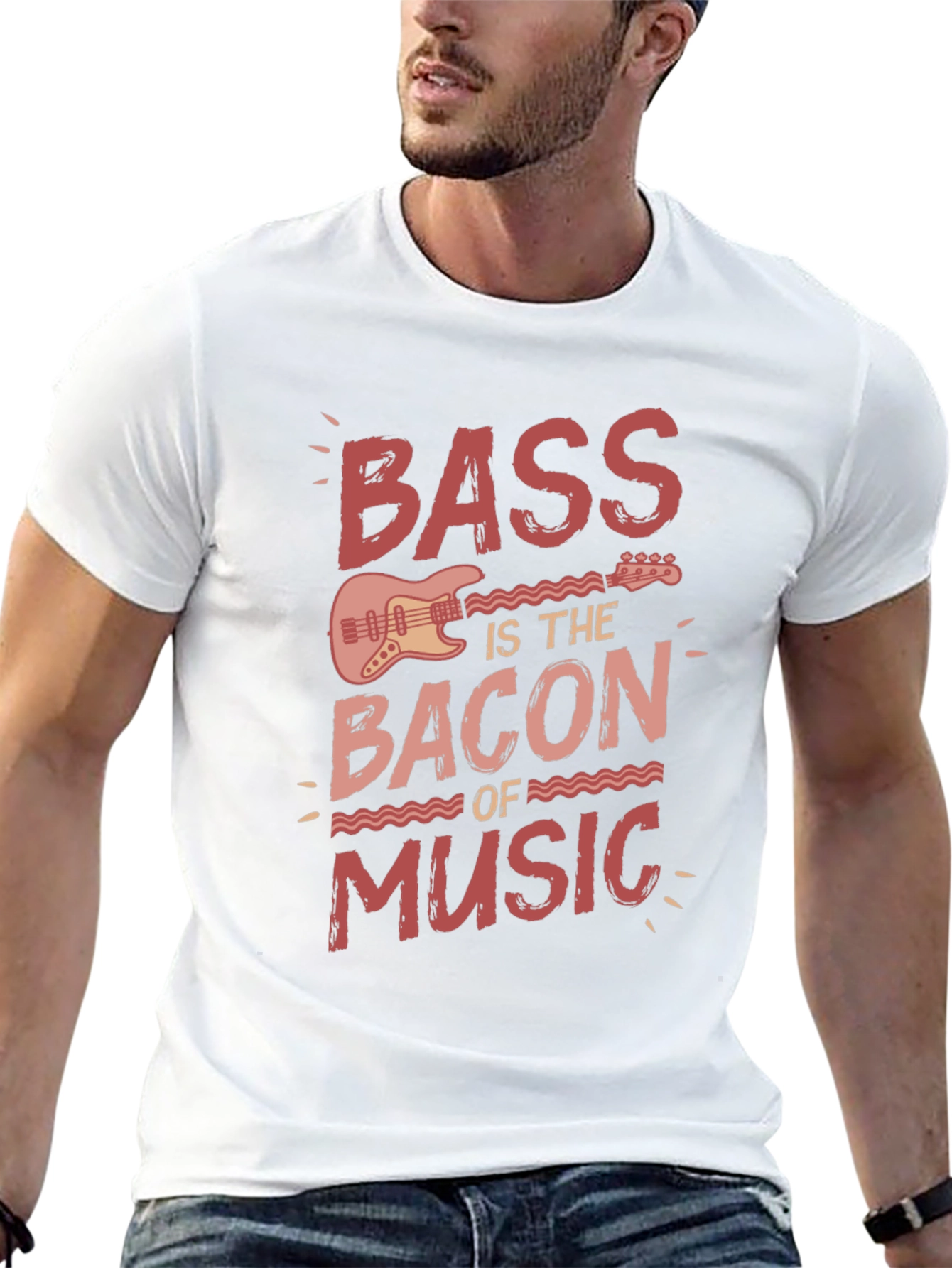 Bass is the Bacon of Music Black Graphic Tee