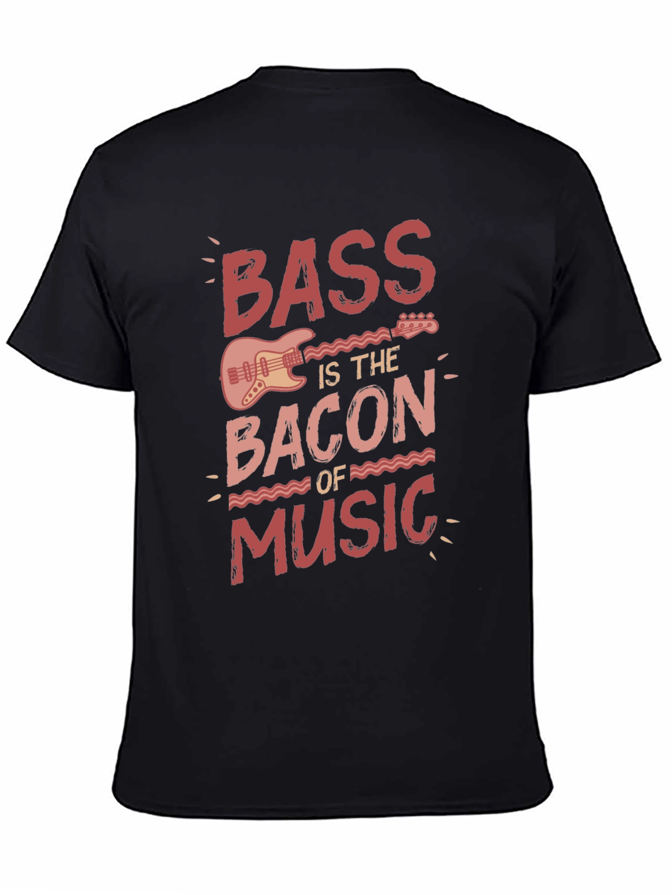 Bass is the Bacon of Music Black Graphic Tee