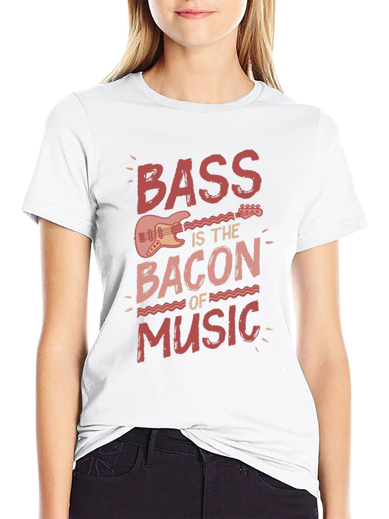 Bass is the Bacon of Music Black Graphic Tee