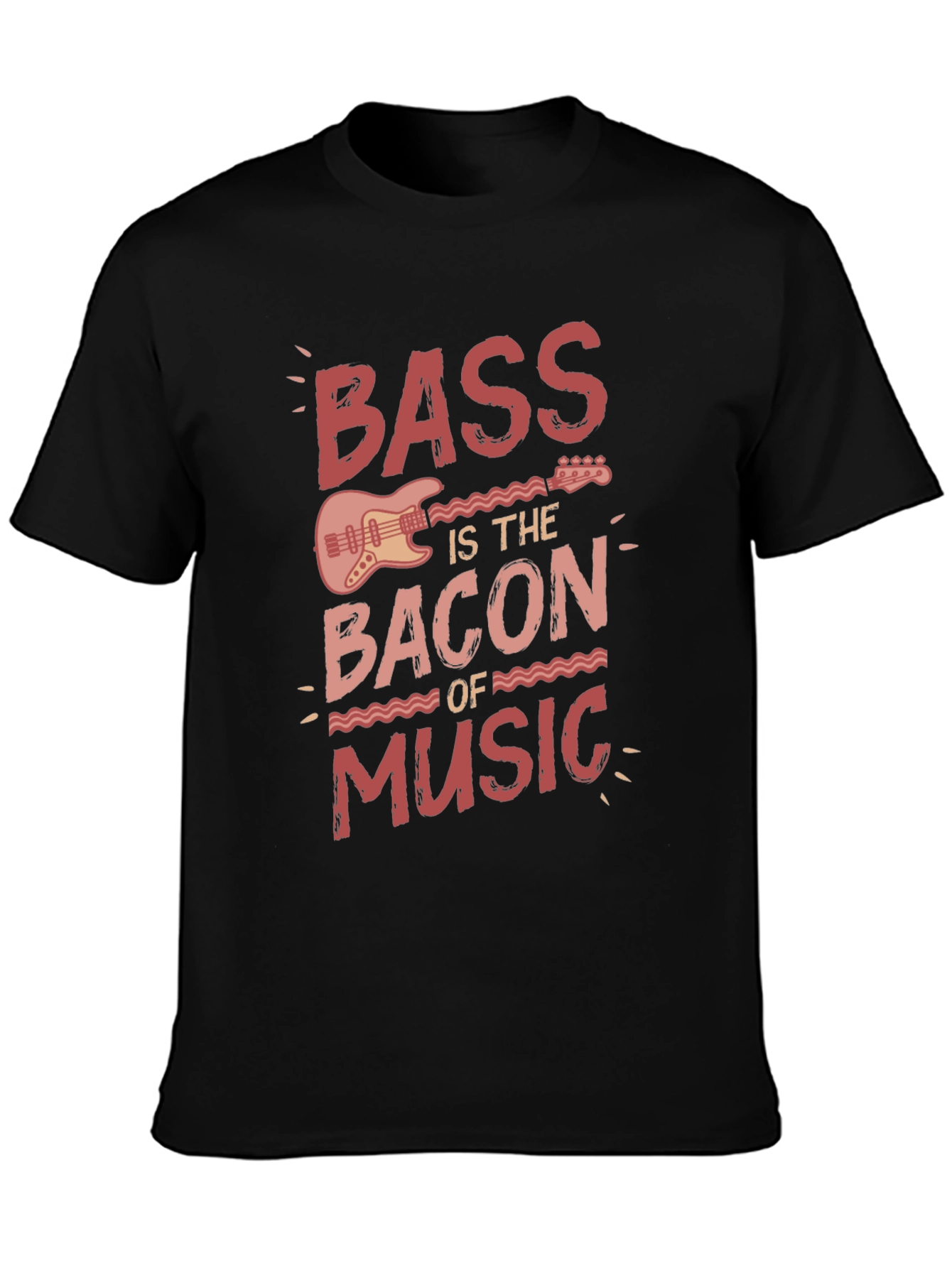 Bass is the Bacon of Music Black Graphic Tee