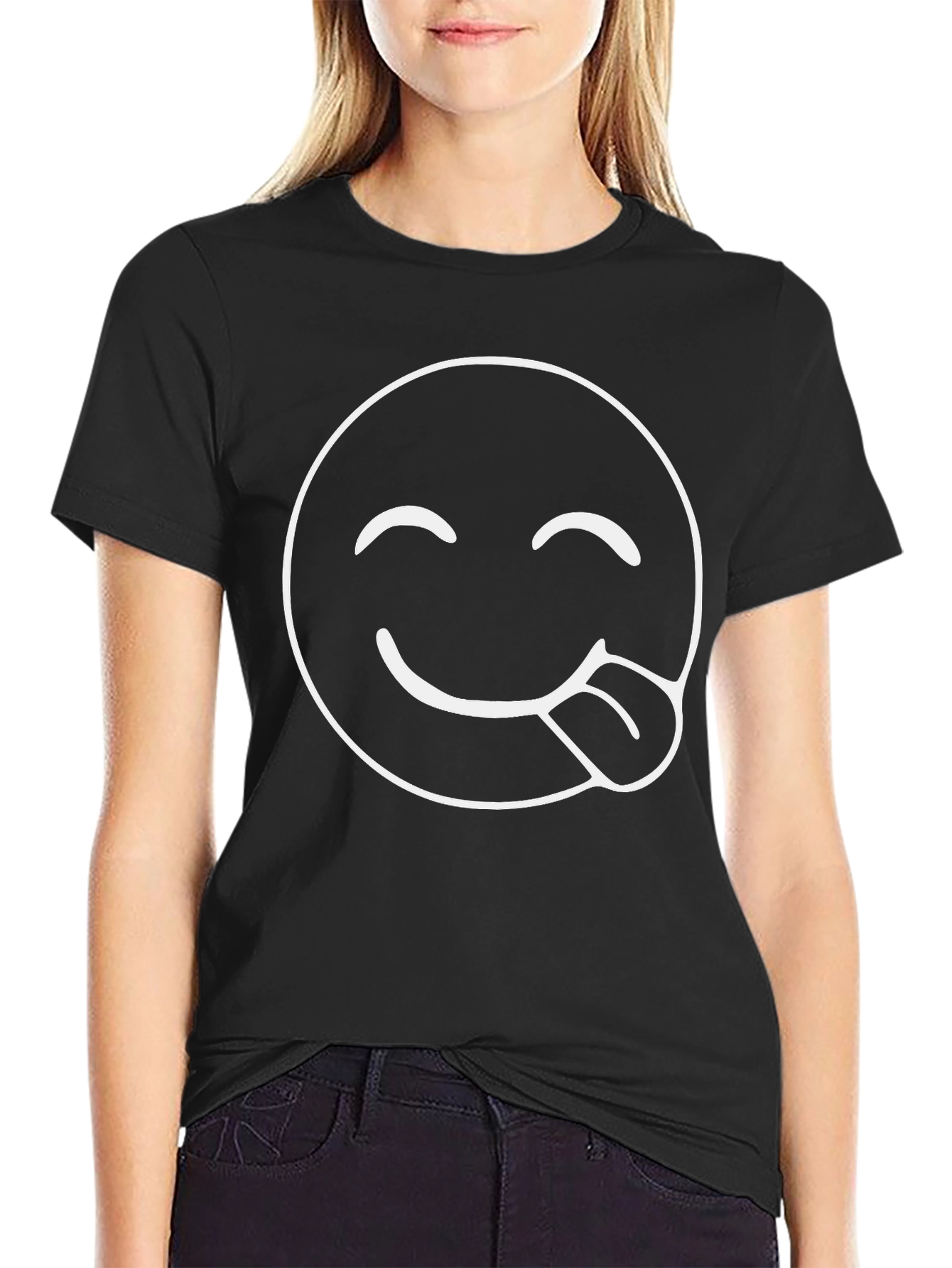 Funny Emoji T-Shirt - Cheeky Tongue Graphic Tee