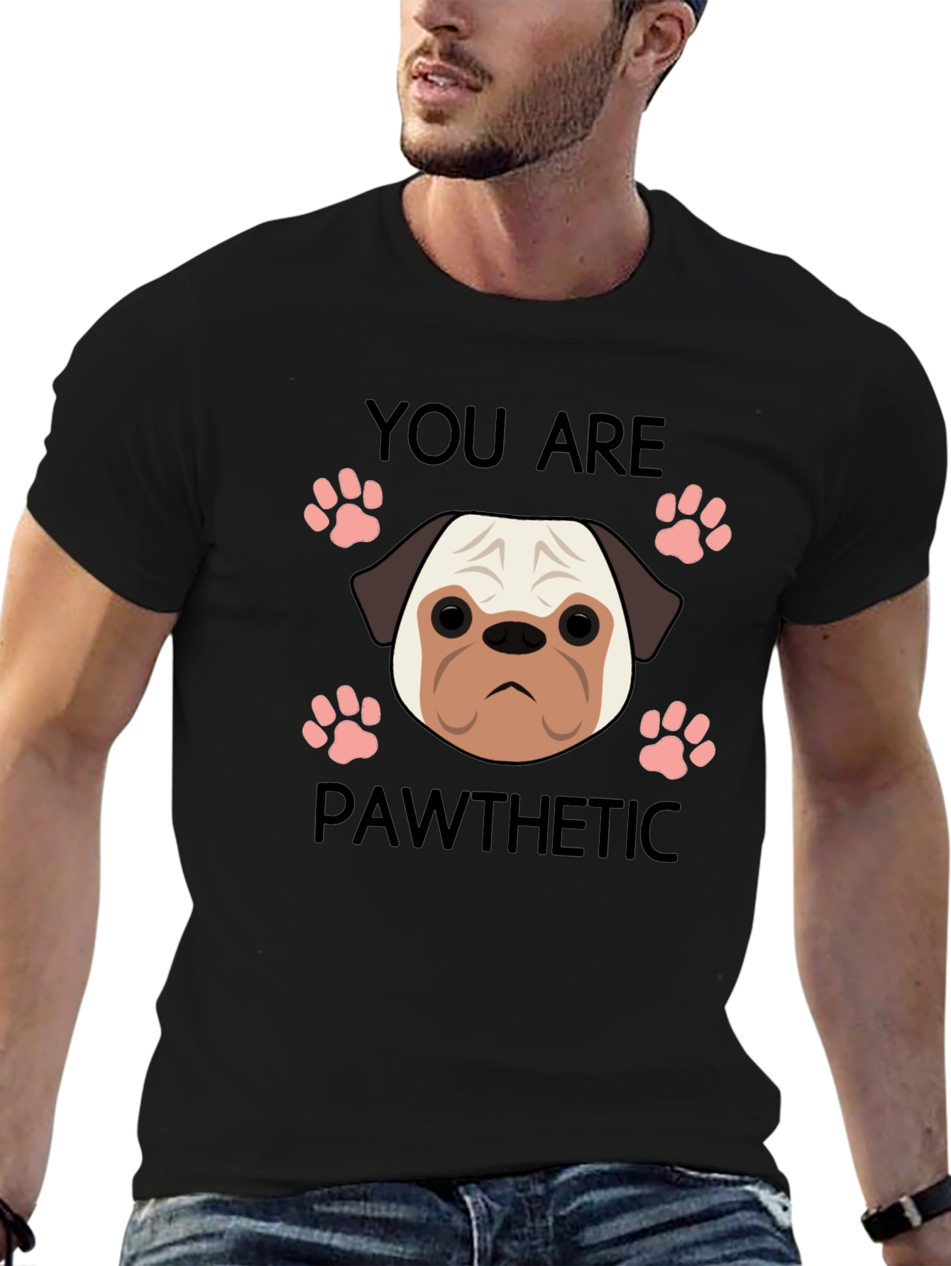 Pawthetic Pug Graphic T-Shirt