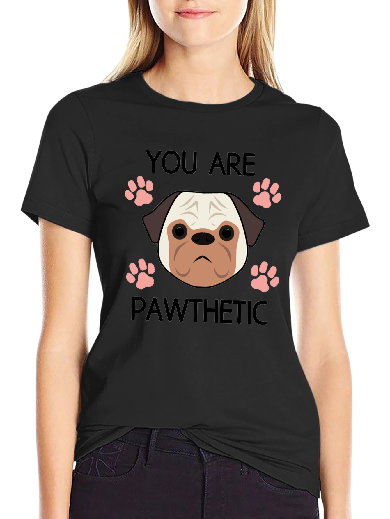 Pawthetic Pug Graphic T-Shirt