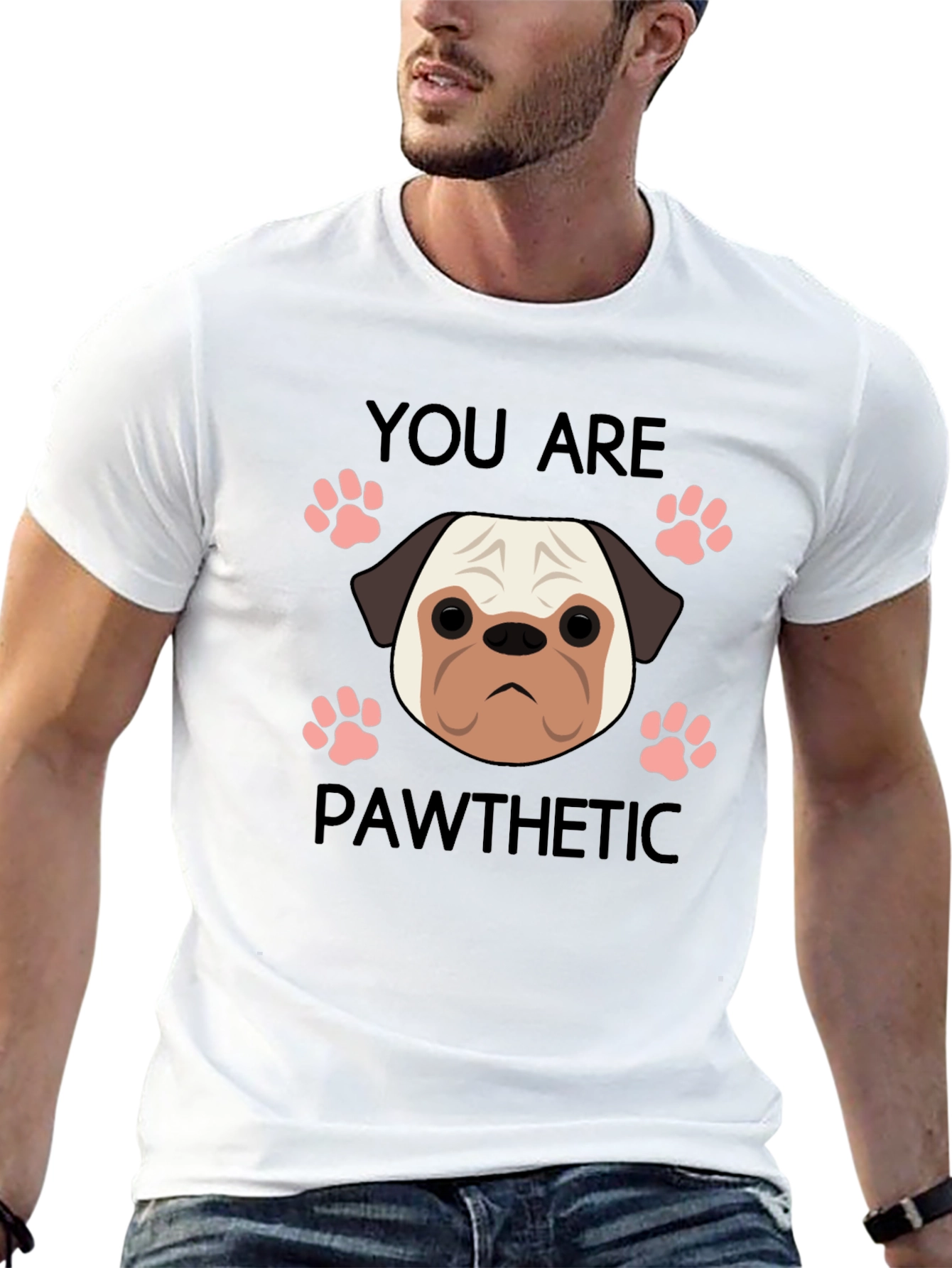 Pawthetic Pug Graphic T-Shirt