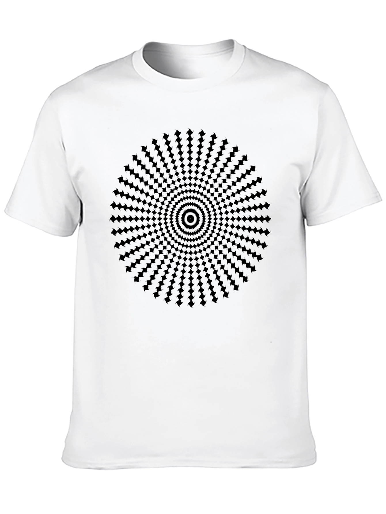 Optical Illusion T-Shirt - Black Geometric Design