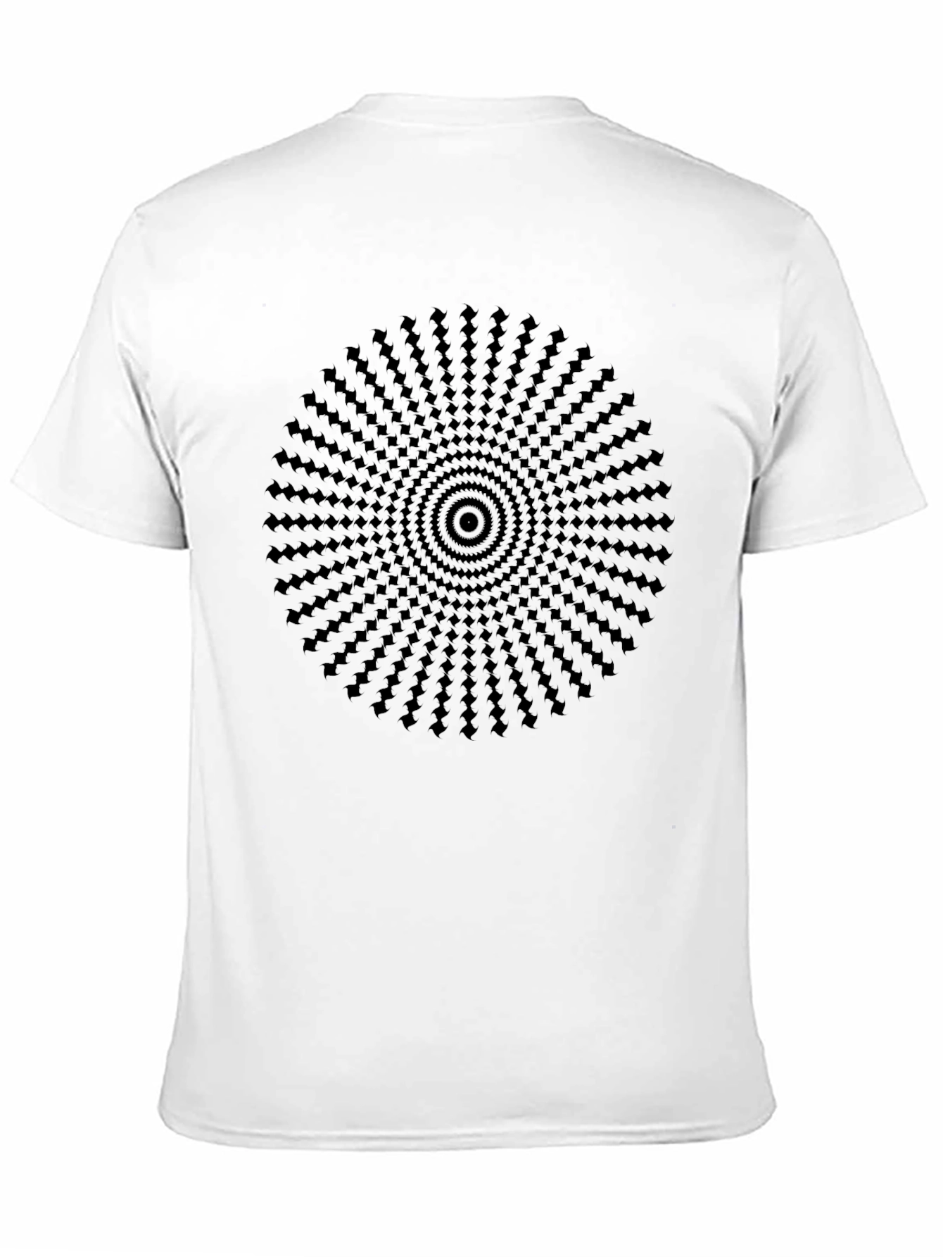 Optical Illusion T-Shirt - Black Geometric Design