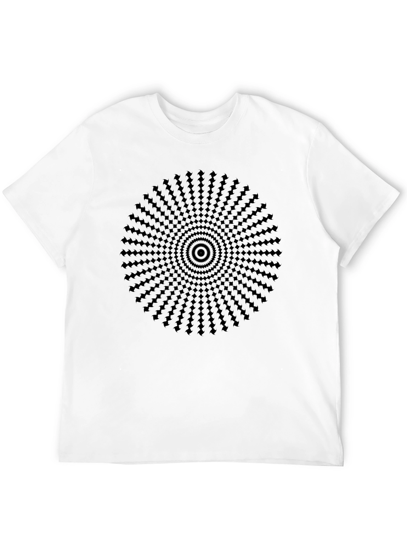 Optical Illusion T-Shirt - Black Geometric Design