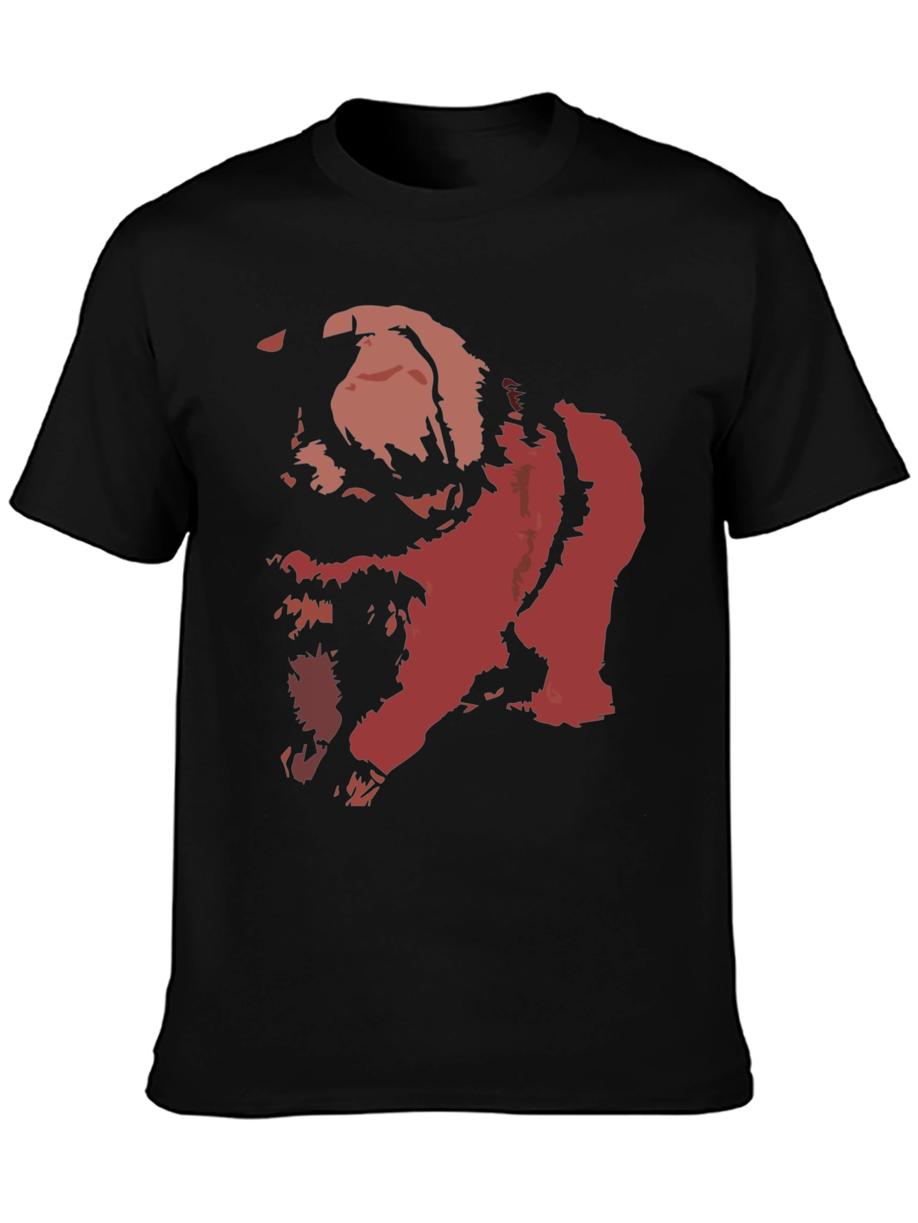 Bold Graphic Tee - Distressed Red Print on Black