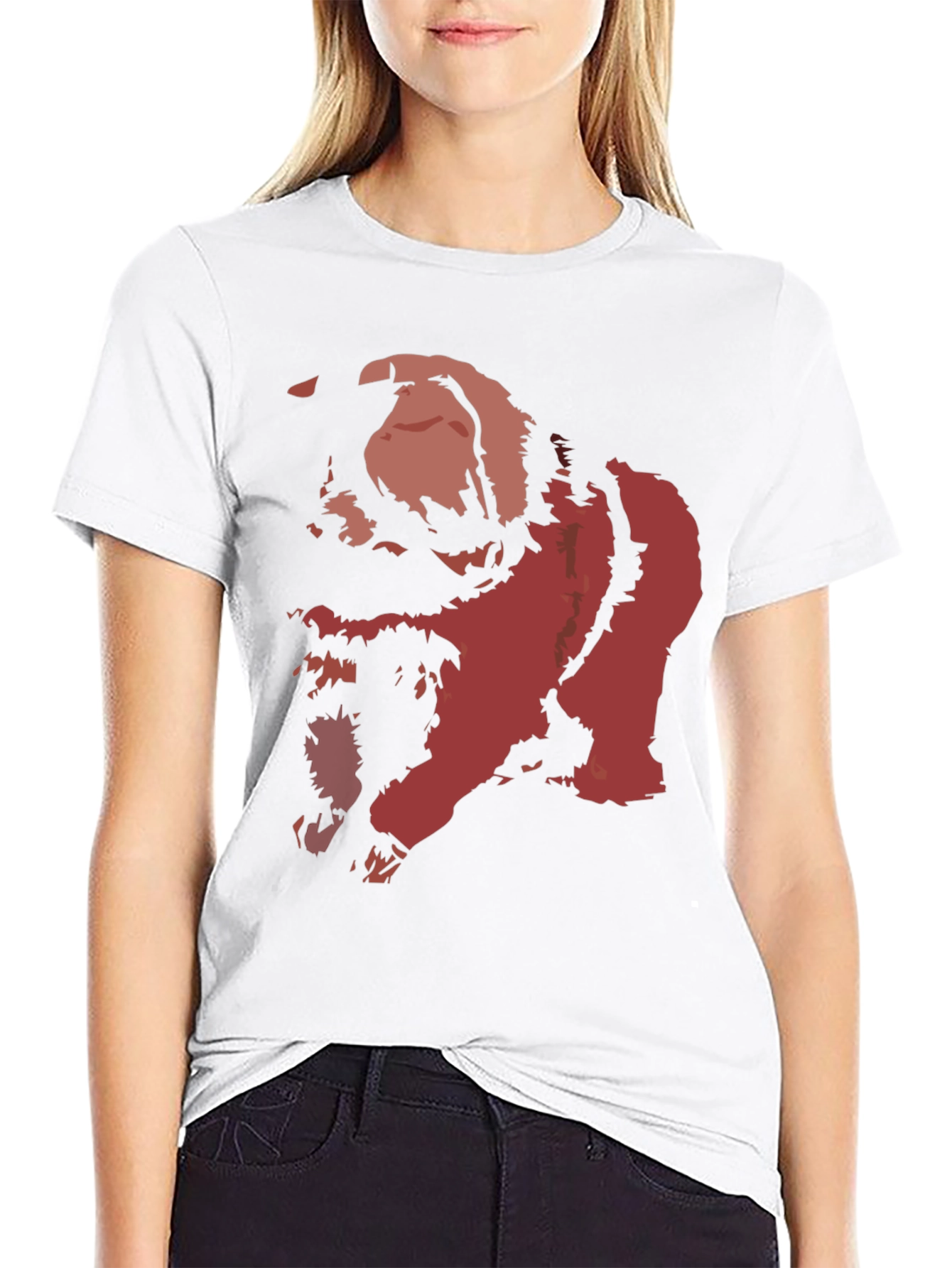 Bold Graphic Tee - Distressed Red Print on Black