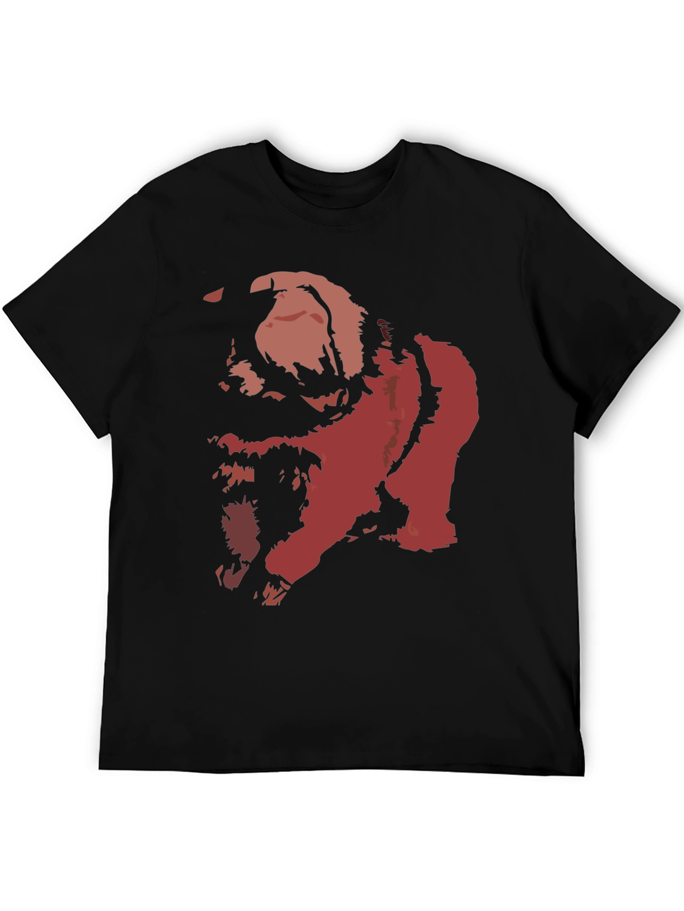 Bold Graphic Tee - Distressed Red Print on Black