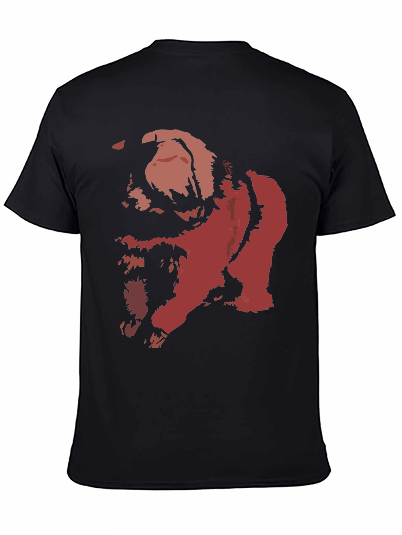 Bold Graphic Tee - Distressed Red Print on Black