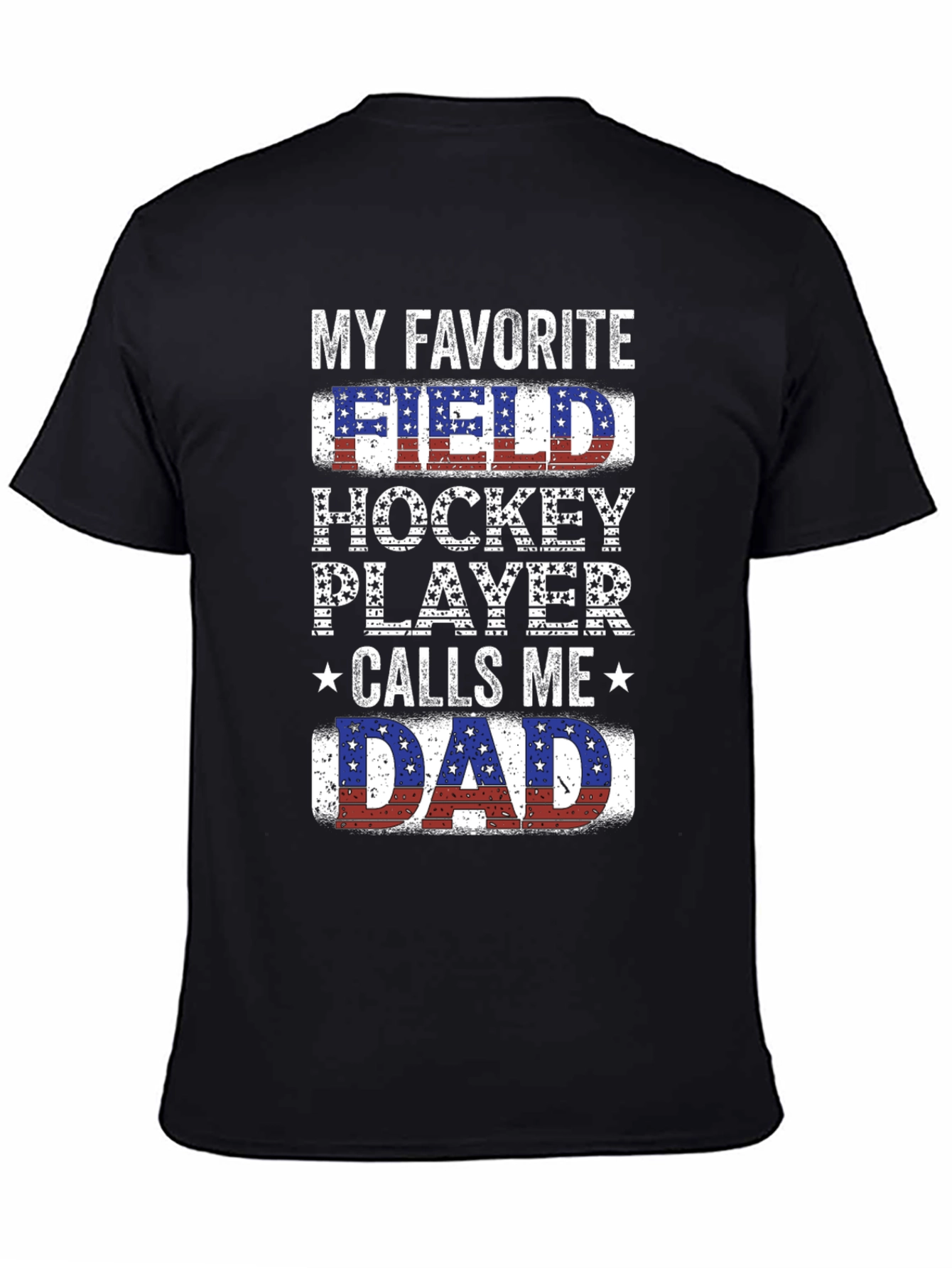Field Hockey Dad T-Shirt - American Flag Design