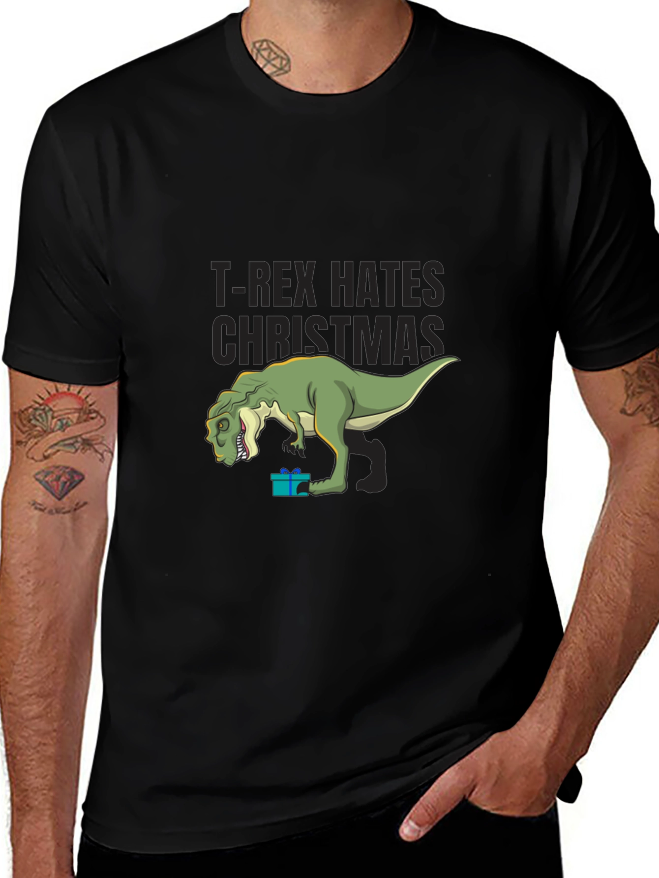 T-Rex Hates Christmas T-Shirt - Funny Dino Holiday Tee