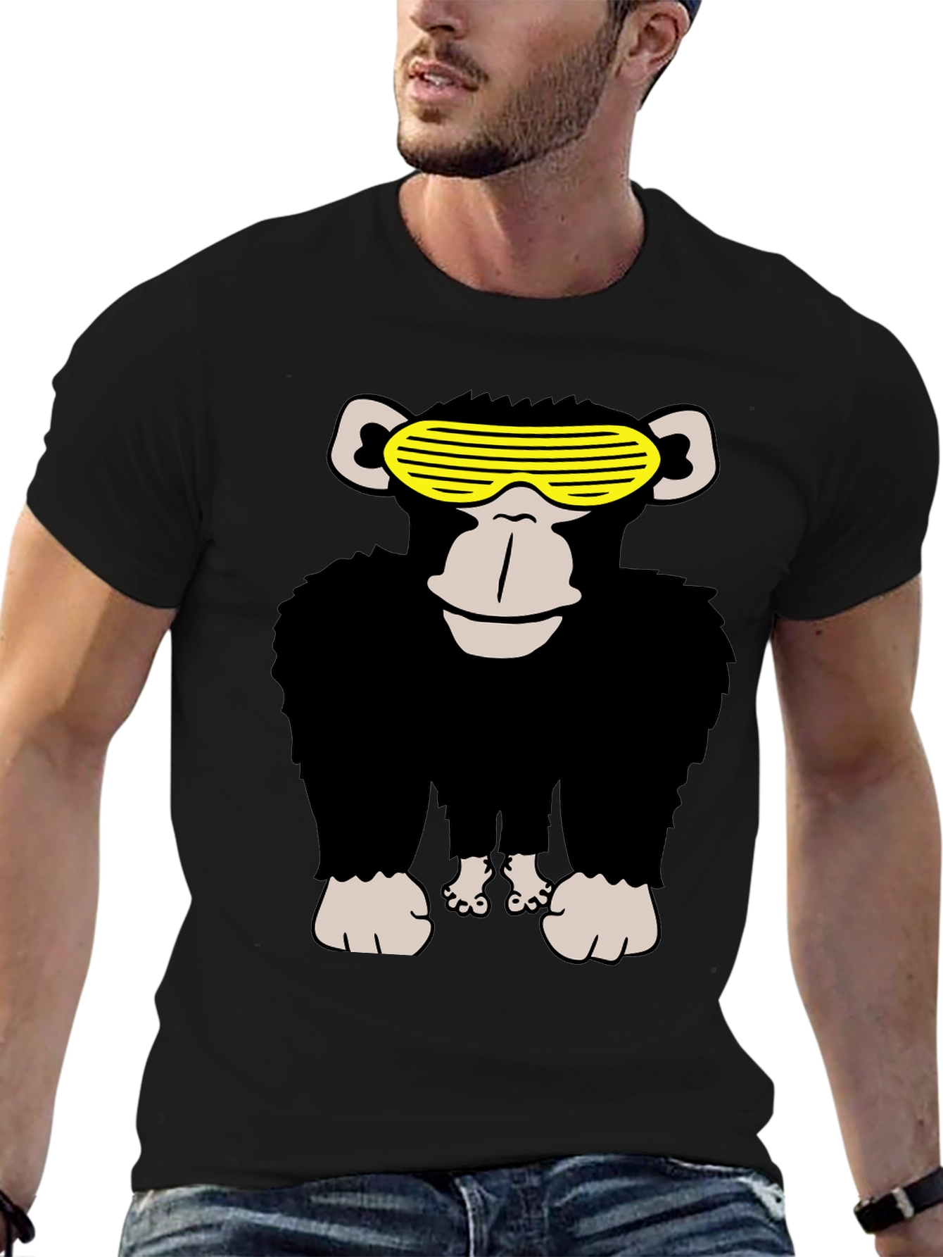 Cool Monkey Graphic Tee - Mens Black T-Shirt