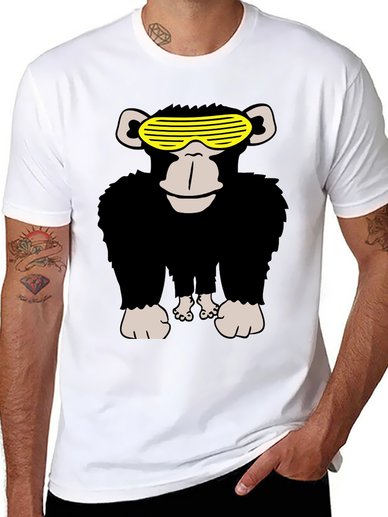 Cool Monkey Graphic Tee - Mens Black T-Shirt