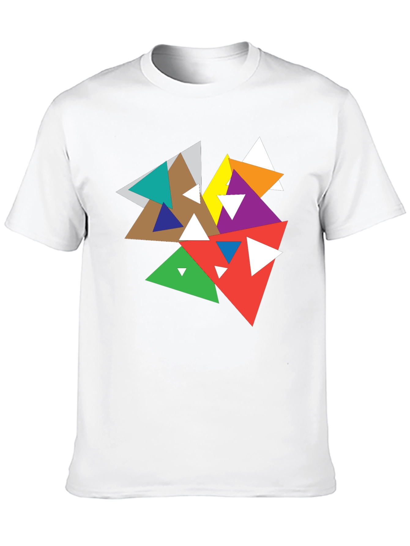 Abstract Geometric Triangle Graphic Black T-Shirt