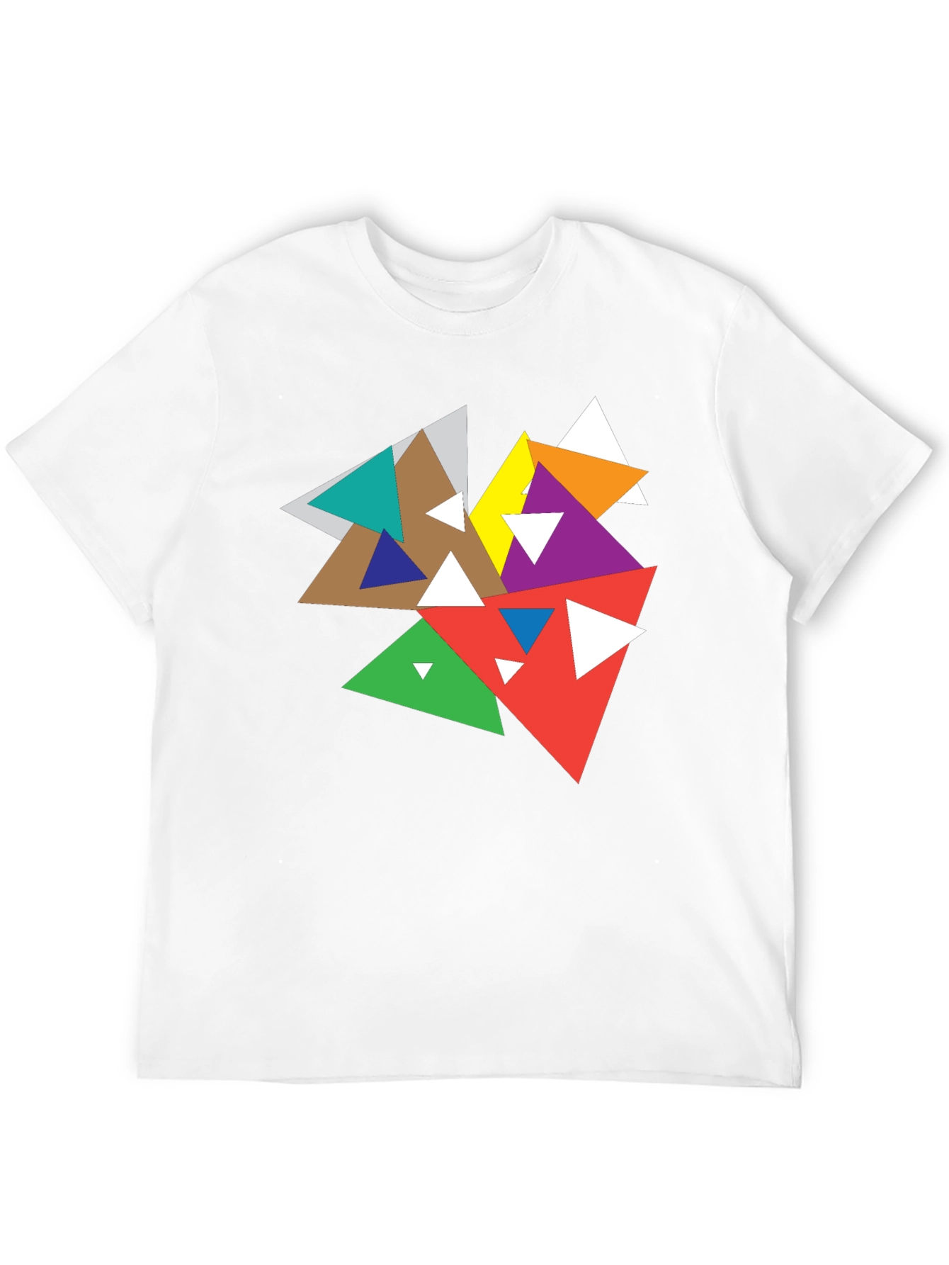 Abstract Geometric Triangle Graphic Black T-Shirt