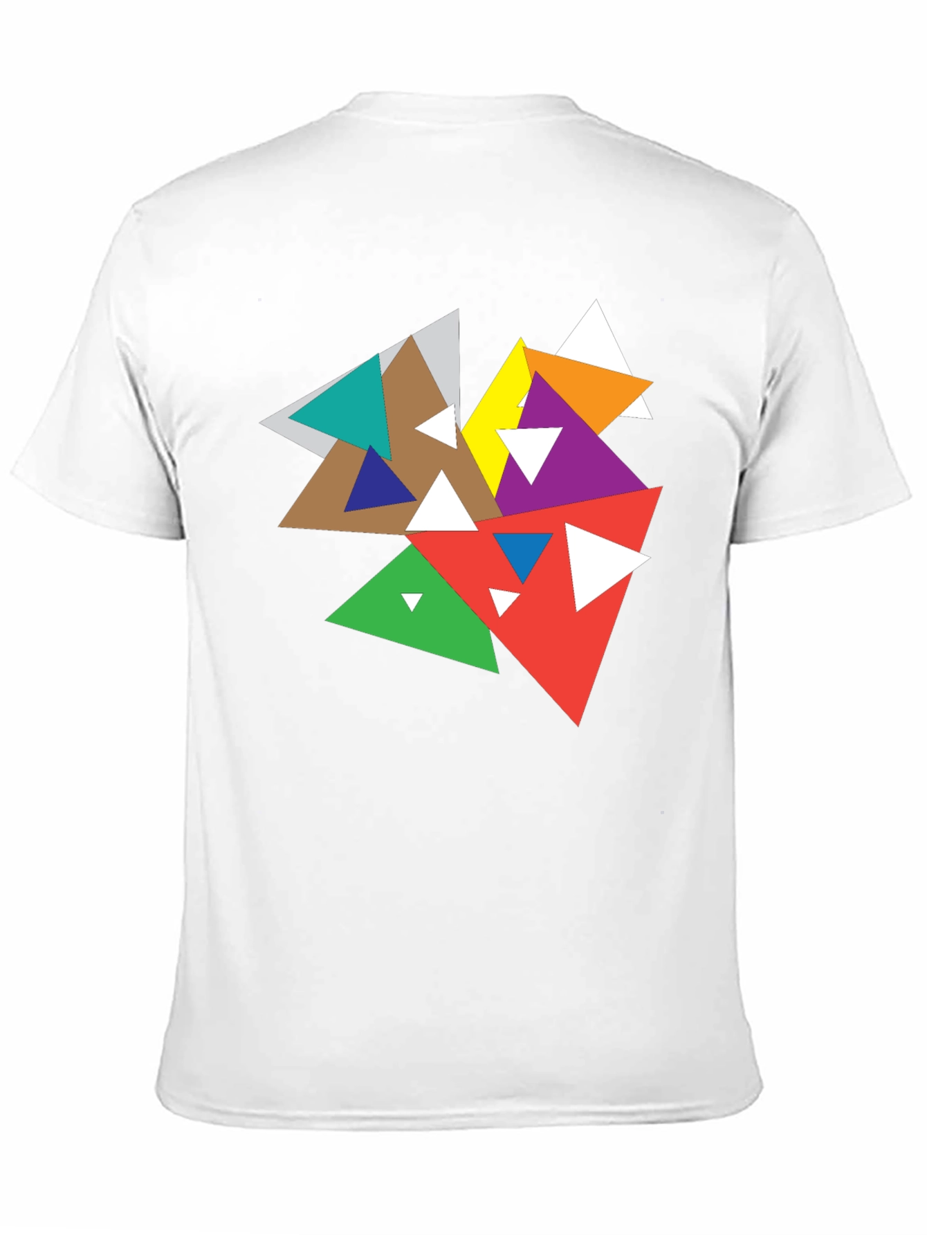 Abstract Geometric Triangle Graphic Black T-Shirt