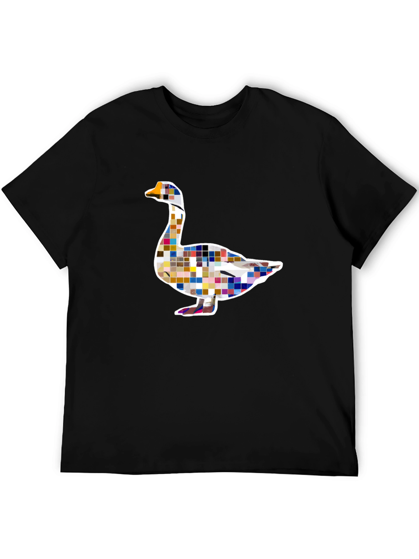 Pixelated Goose Graphic Tee - Modern Art Style