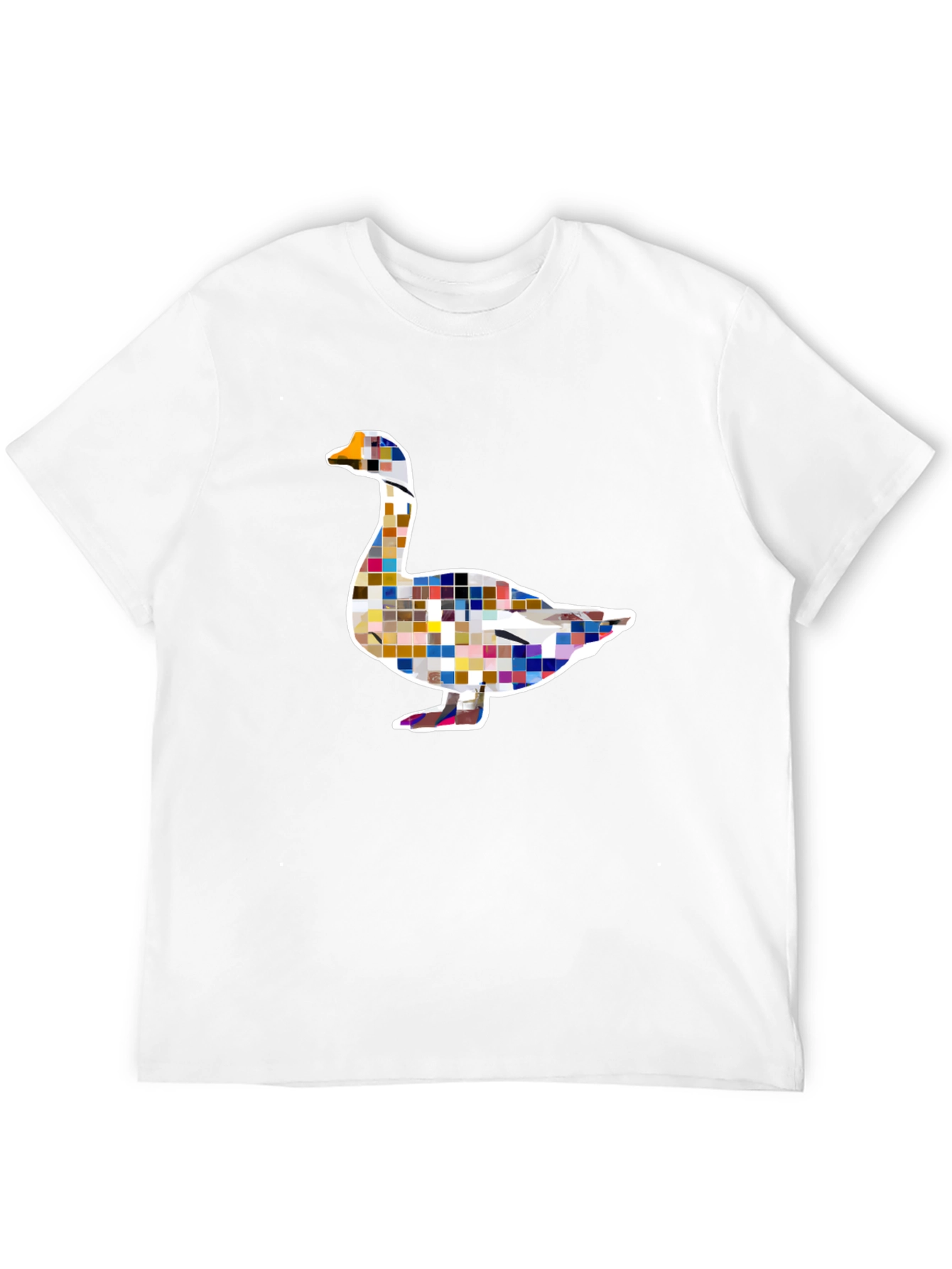 Pixelated Goose Graphic Tee - Modern Art Style