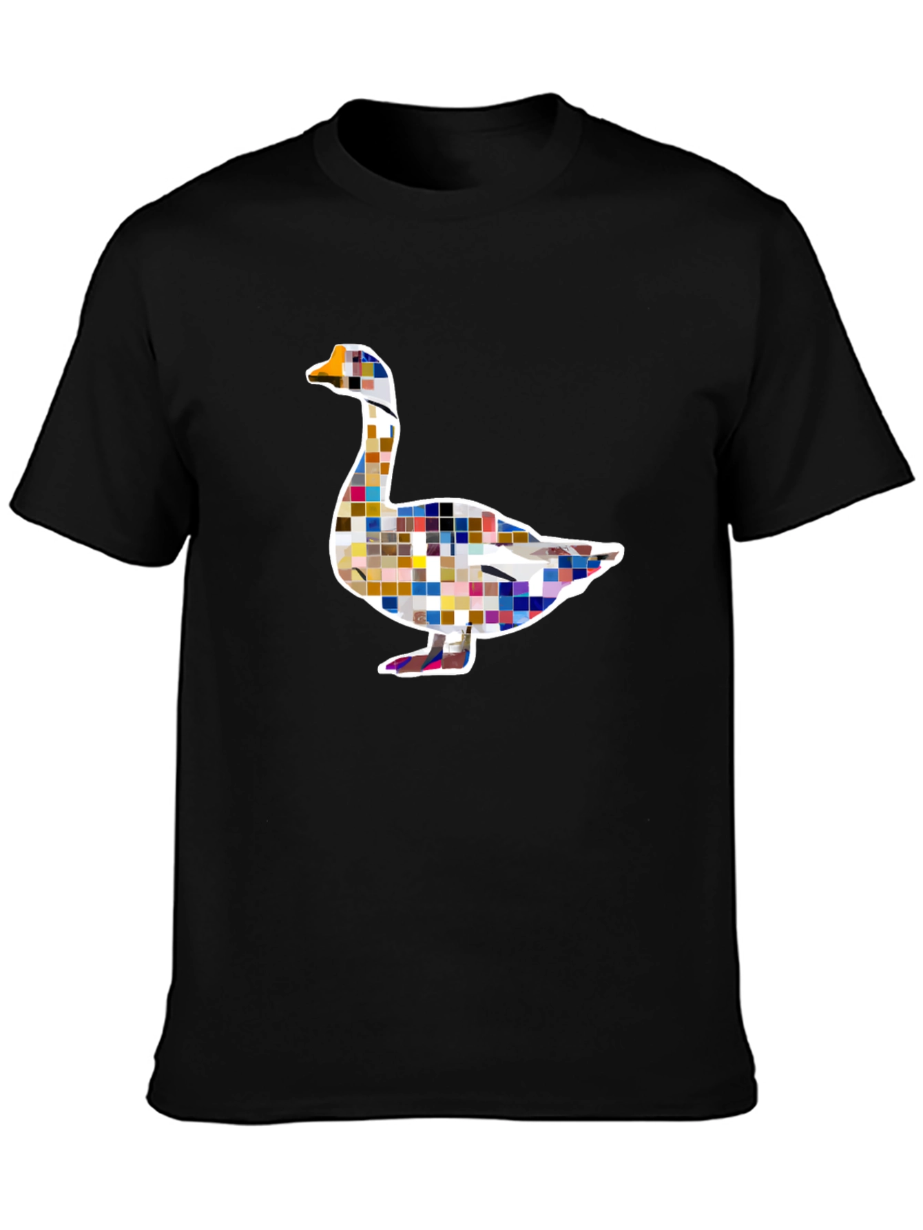 Pixelated Goose Graphic Tee - Modern Art Style
